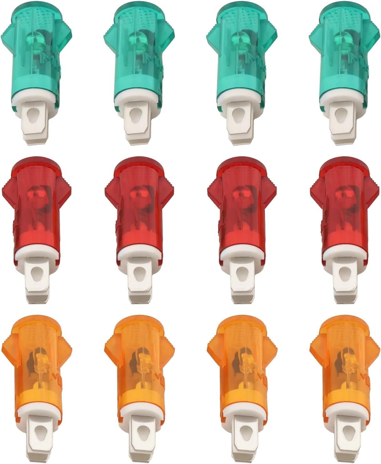 SING F LTD 12PCS Car Warning Lights Lamp 12V MDX-11A 10.6X31.1X4.6Mm Mounting Hole Diameter 10Mm LED Indicator Signal Lamp Red/Green/Orange image number 1