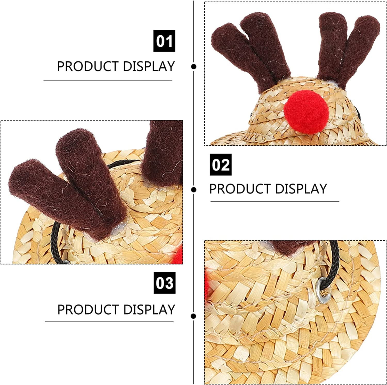 POPETPOP Bearded Dragon Santa Hat for Lizard with Scarf Christmas Costume Clothing Set Xmas Clothes Outfit Holiday Party Photos image number 3