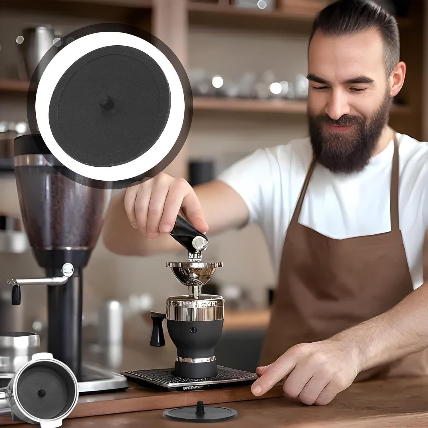 Coffee Machine Backflush Disc- 5X0.2Cm Backflush Cleaning Disc, Backflushh Blind Insert Portafilter | Portafilter Cleaner Tea Machine Blanking Inserts, Insert Espresso Machines Parts for Coffee image number 4