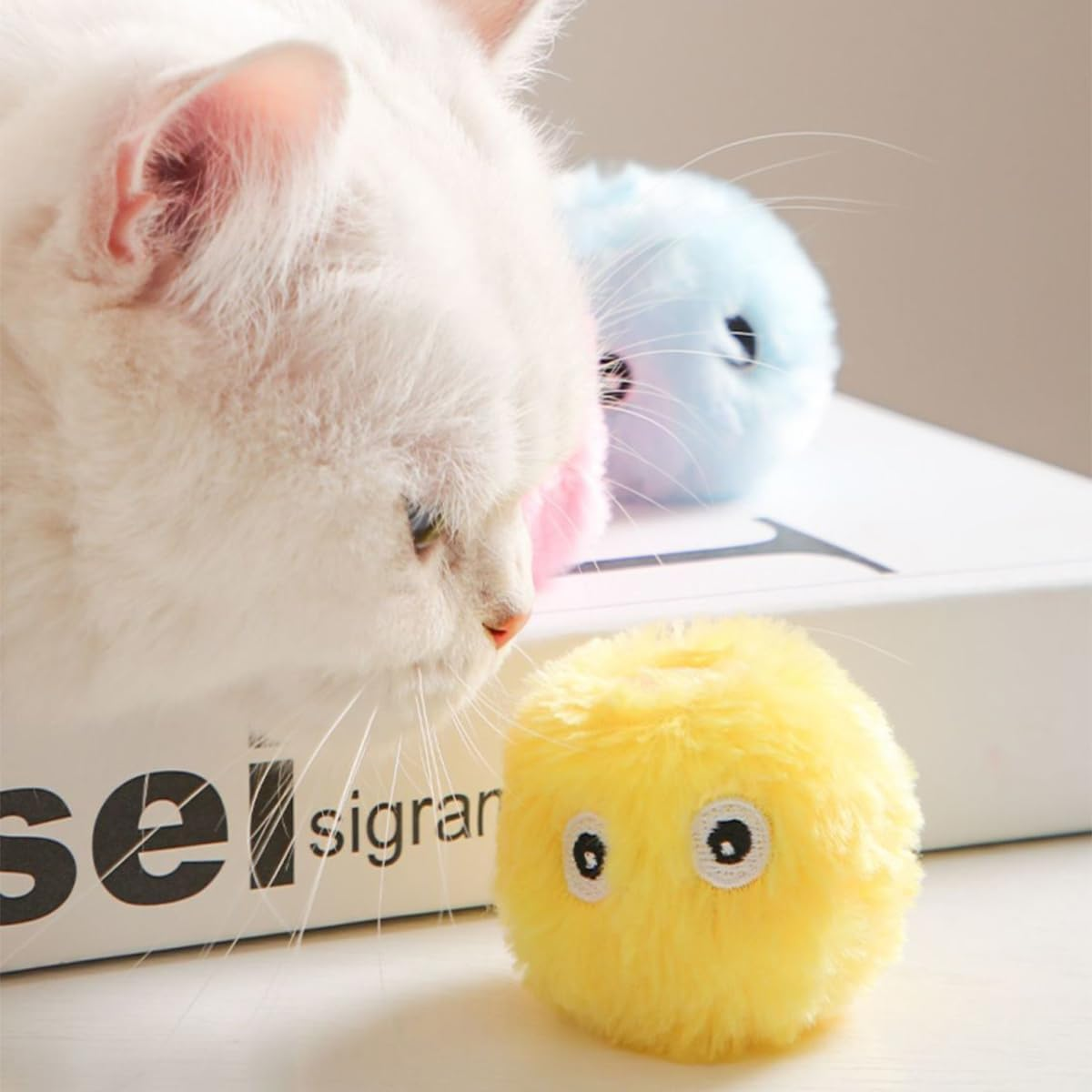 Tiardey 3 Pieces Cat Balls, Interactive Cat Ball with Sound, Kitten Plush Ball, Interactive Cat Ball with Lifelike Animal Sounds for Cats image number 1