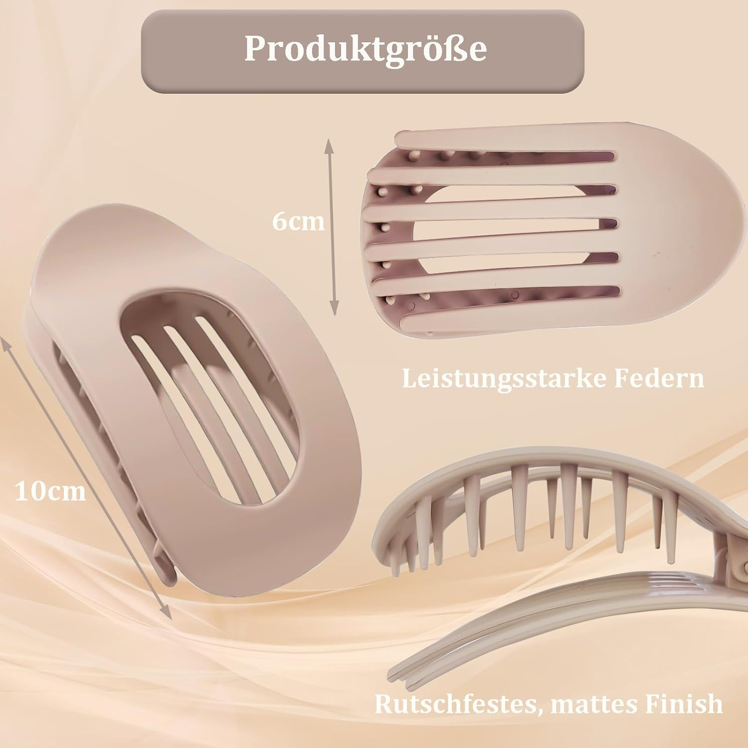 FLEXNOVA Pack of 6 Hair Clips Flat Large Duckbill Hair Clips Women'S Thin Hair Duckbill Hair Clips, French Hair Clip Thick Hair Clip Hair Clip Flat Claw Clip image number 3