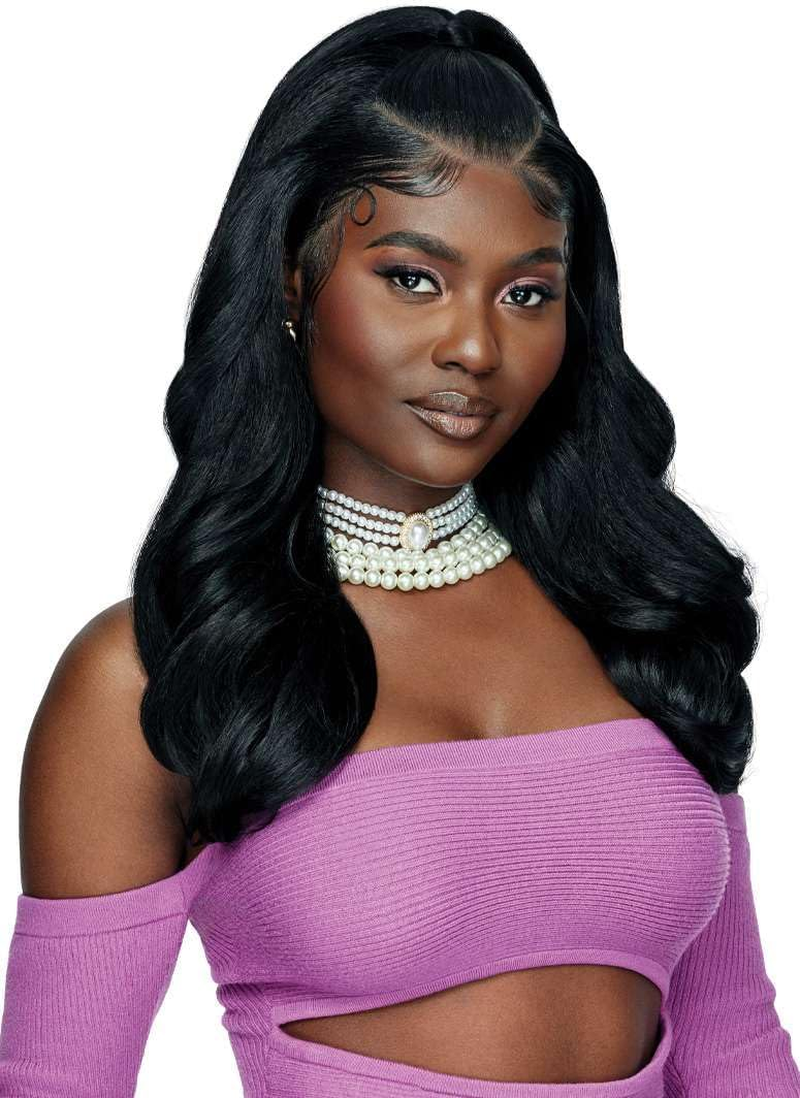 Outre Lace Front Wig - Perfect Hair Line 13X4 - Swoop Series - Swoop 2 (JET BLACK 1) image number 6