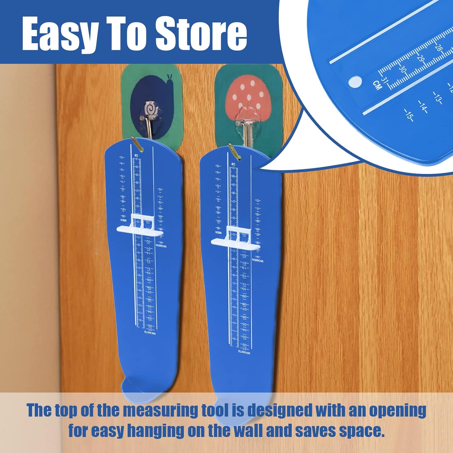 Glarks Foot Measuring Device, Shoe Sizer Shoe Feet Measuring Ruler Sizer with US Standard Shoe Size for Kids Men Women Adults Buying Shoes Online (Blue) image number 6
