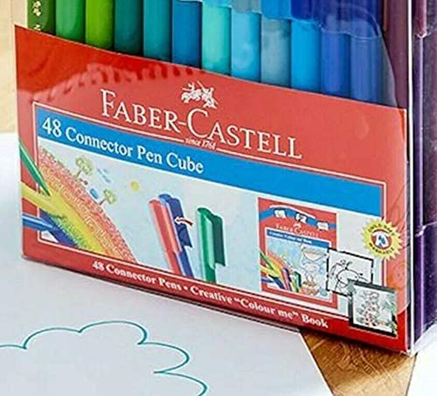 Faber Castell 48 Pack Texters Connector Pens Art Drawing Texta Colouring Kids image number 1