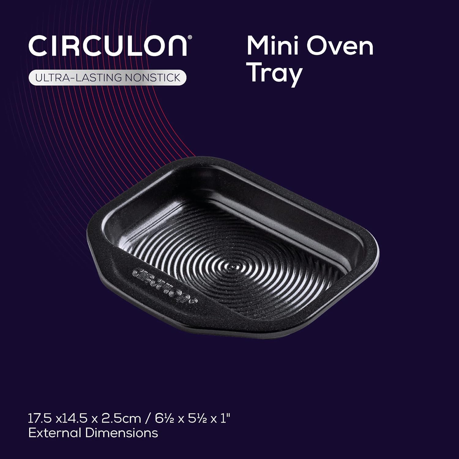 Circulon Ultimum Mini Oven Tray Non Stick - 17.3 X 14.4Cm Baking Tray with Large Handle, Durable Carbon Steel, Freezer & Dishwasher Safe Bakeware, Black image number 6