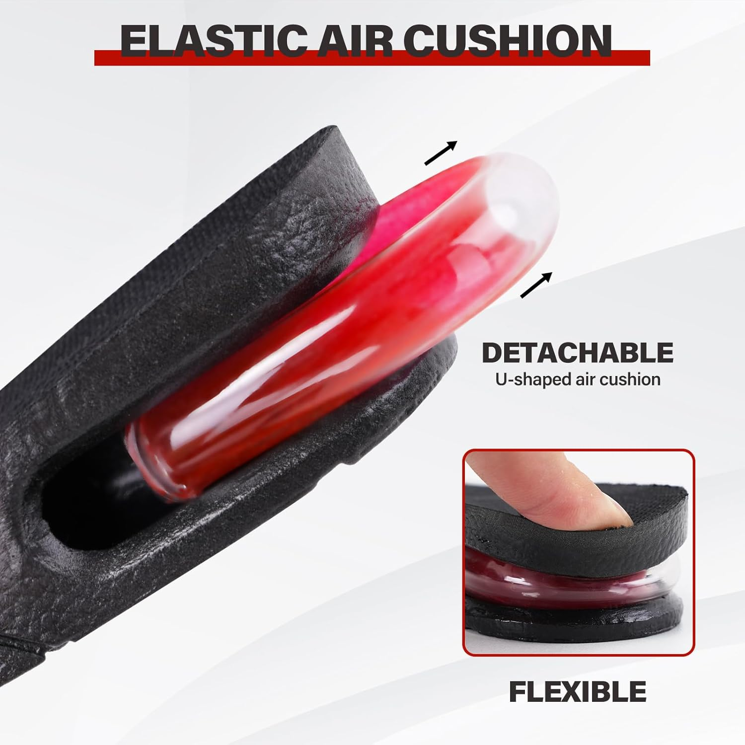 Height Increase Insoles Air Cushion Taller Shoes Insoles Heel Insert for Men and Women by Ergofoot (2-Layer) image number 2