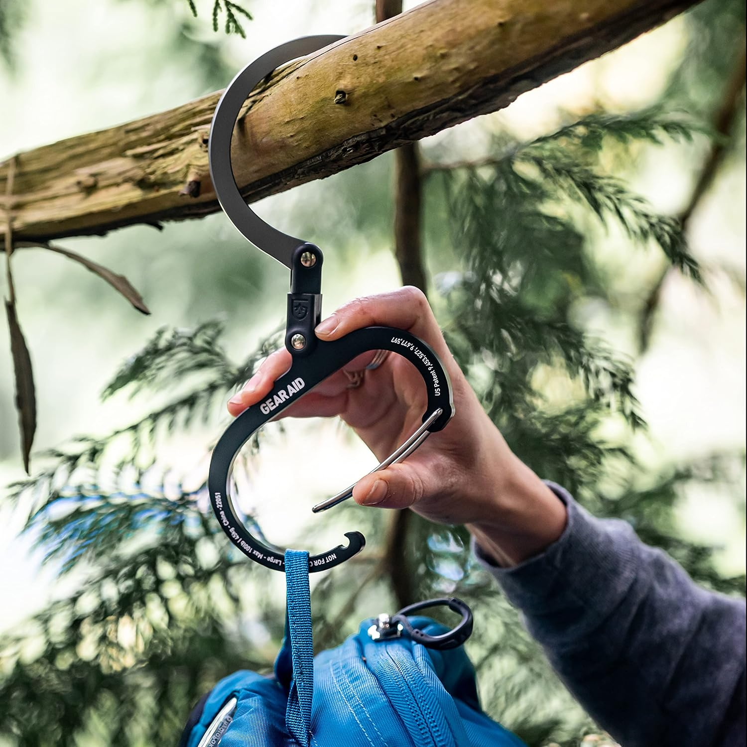 GEAR AID HEROCLIP Carabiner Gear Clip and Hook (Large) for Camping, Backpack, Organization, and Garage image number 4