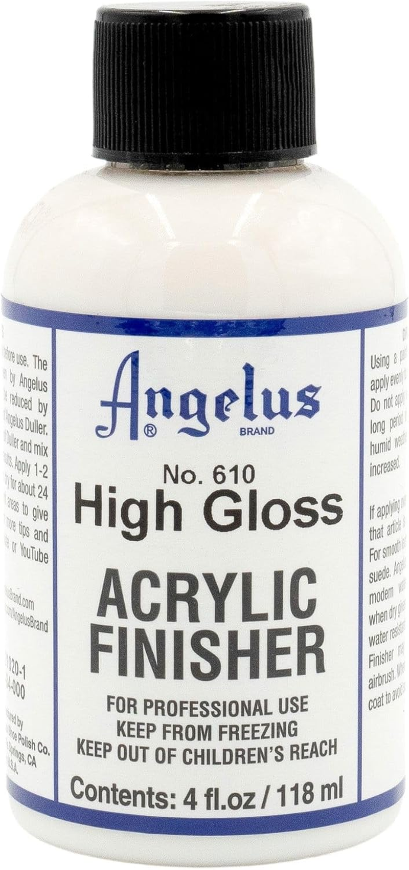 Angelus Leather Articles Shiny Glossy Acrylic Finisher 4 Oz Hi-Gloss W/Additive image number 3