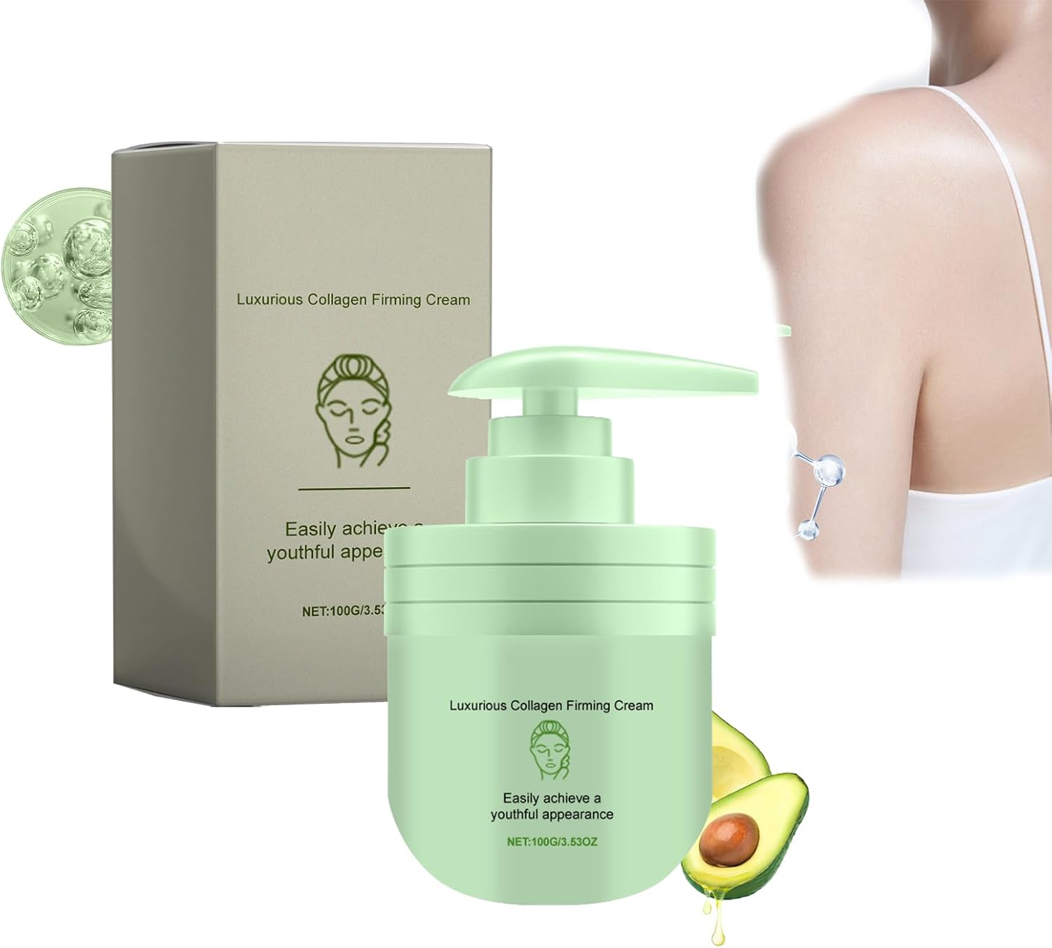 Luxurious Collagen Firming Cream, Collagen Lotion for Skin Tightening Body, Sculpt and Tone Arm Cream, Moisturizer Face Lotion & Body Cream, Anti-Wrinkle Firming Multi-Purpose Cream (3 Pcs)