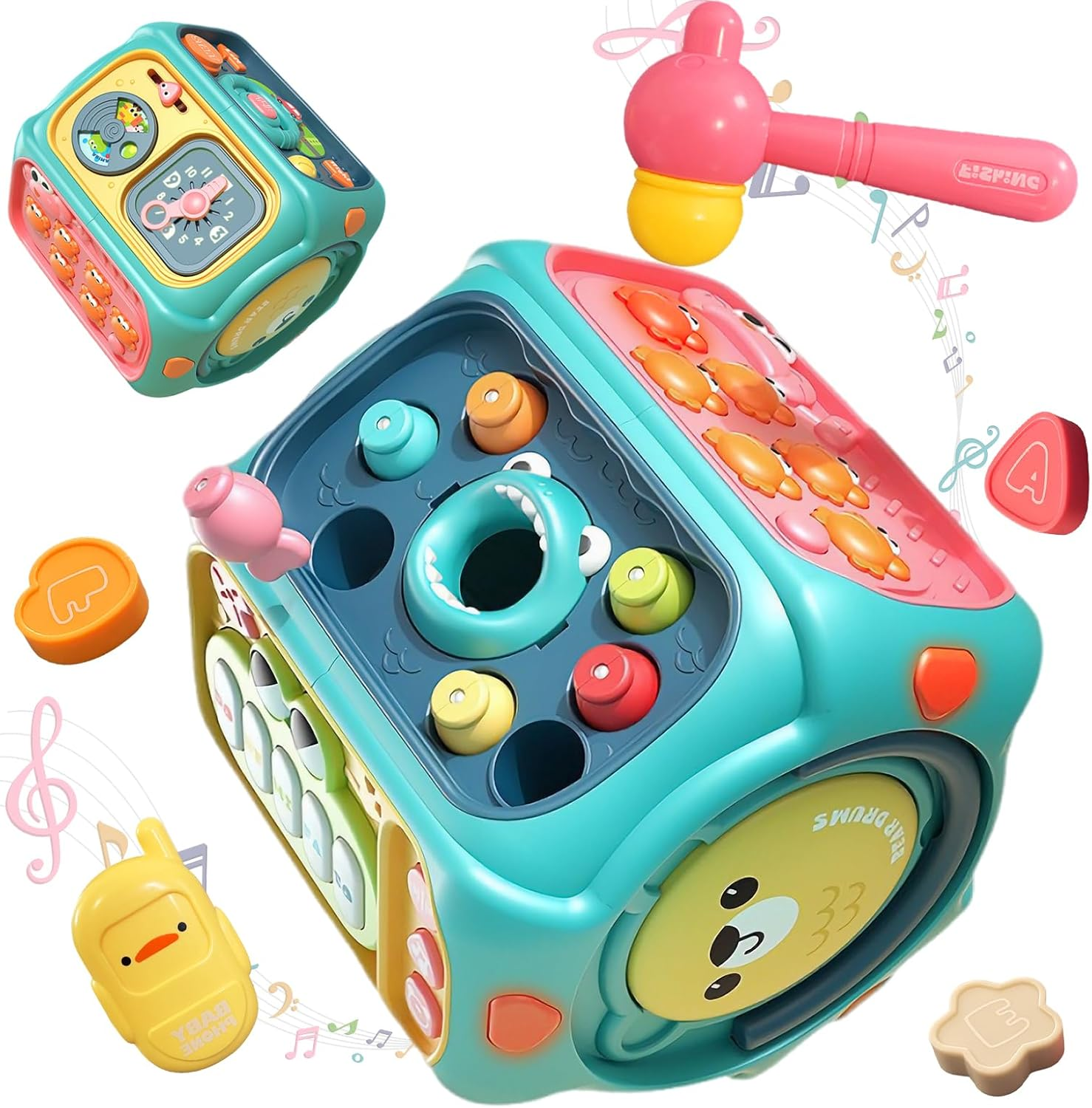 Jadeso Baby Toys 6-12 Months, 8-In-1 Musical Toys for 12-18 Months, Early Learning Educational Toy with Light & Sound, Birthday 1-3 Year Old Girls and Boys