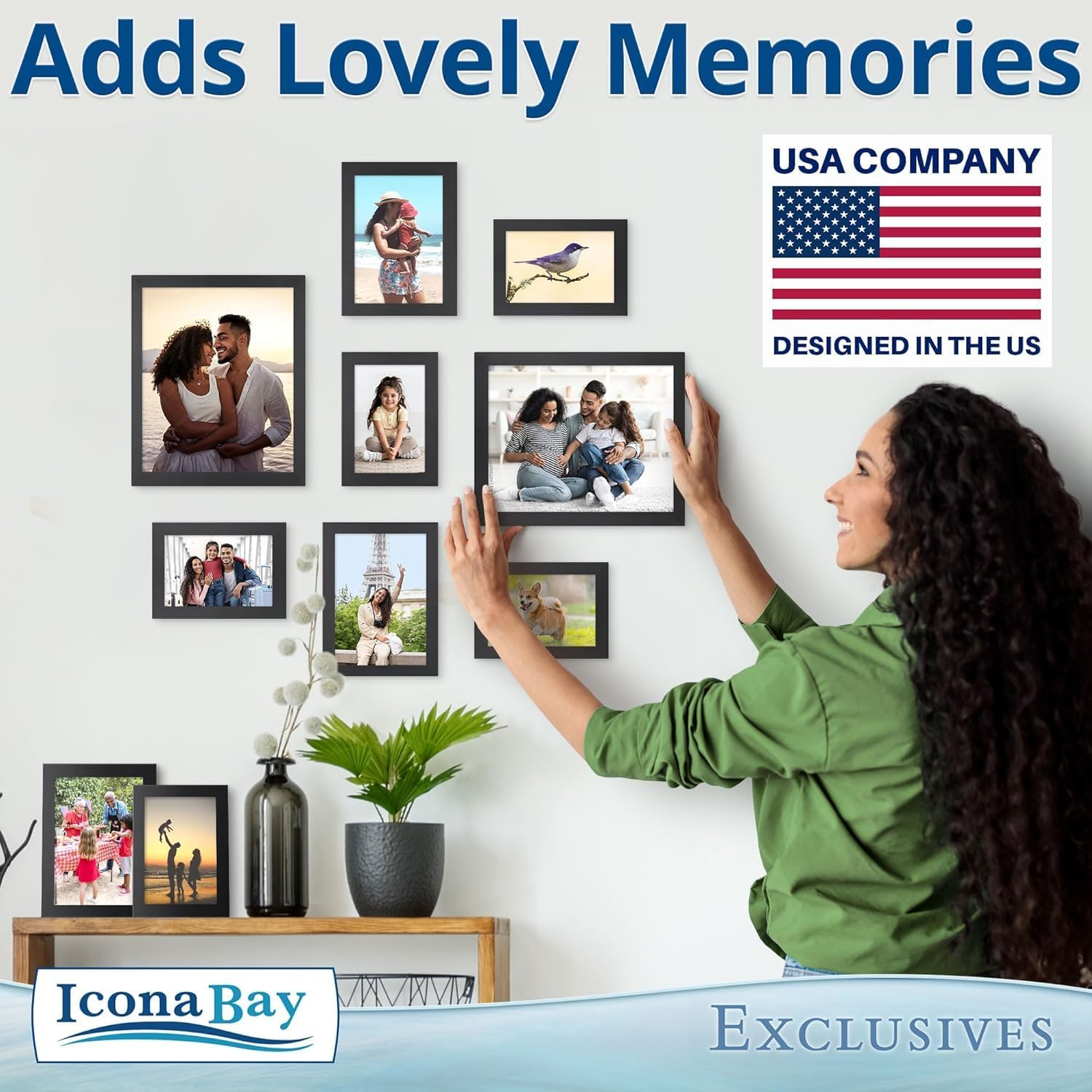Icona Bay 11X14 Picture Frame (3 Pack, Black), Sturdy Wood Composite Photo Frame 11 X 14, Wall or Table Mount, Set of 3 Exclusives Collection image number 6