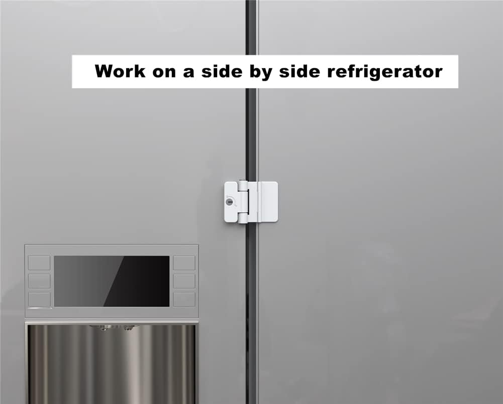 2 Pack Refrigerator Door Locks Double Button Adhesive Fridge Lock with Keys, File Drawer Lock, Child Proof Freezer Door Lock and Child Baby Safety Cabinet Locks image number 1