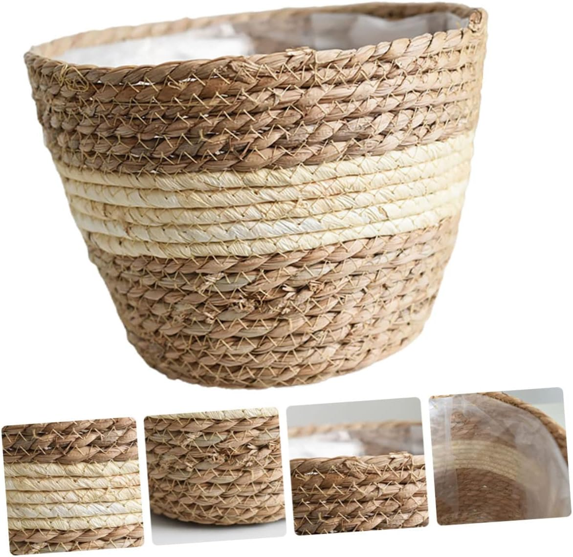 OFFSCH Woven Flower Basket Handmade in Natural Straw for Pastoral Wedding Decorations and Garden Plant Arrangements Versatile Storage for Sewing Gardening Supplies