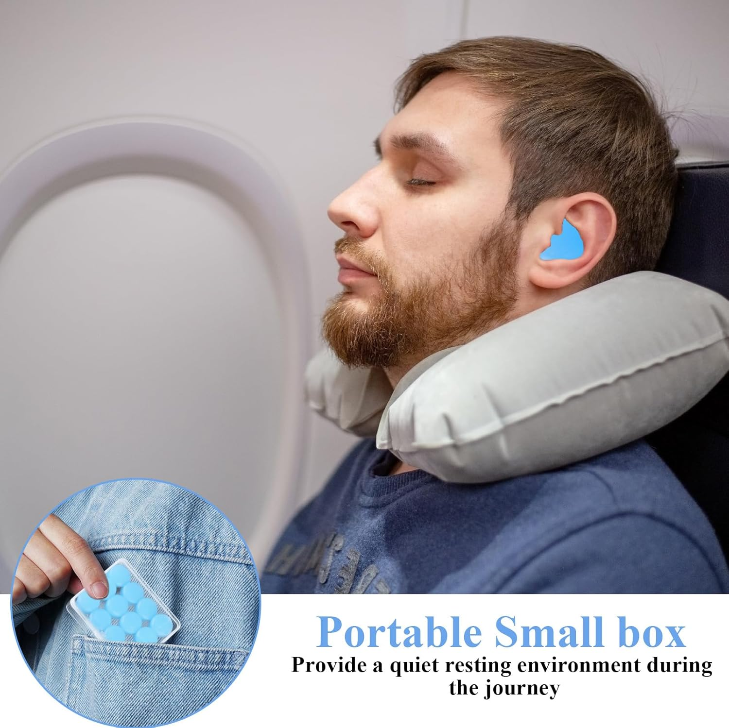 Silicone Putty Ear Plugs for Sleeping Swimming, Sound Blocking Moldable Noise Cancelling Earplug, Waterproof Reusable Gel Ear Protection for Snoring Airplanes Motorcycle Travel Concerts (12 Pcs Blue) - Blue image number 2