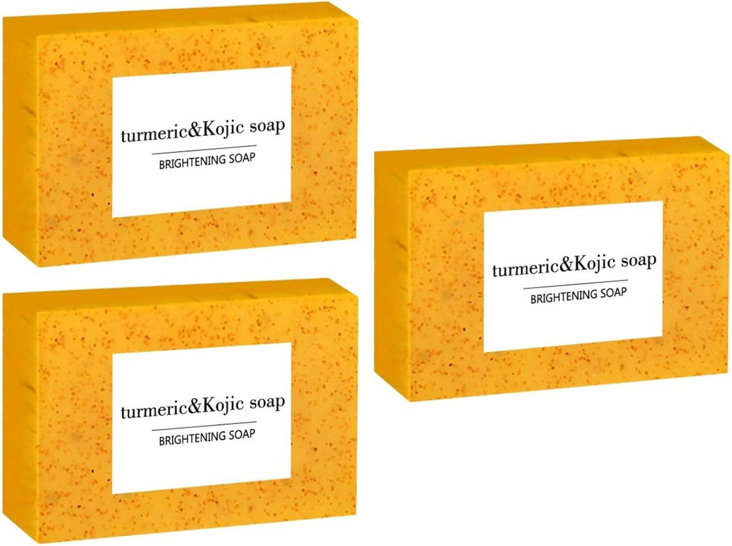 Hedmy Kojic Acid Soap Bar with Turmeric Lemon for Skin Clarity Moisturizing Wash Gentle Exfoliation Yellow 3Pcs One Size