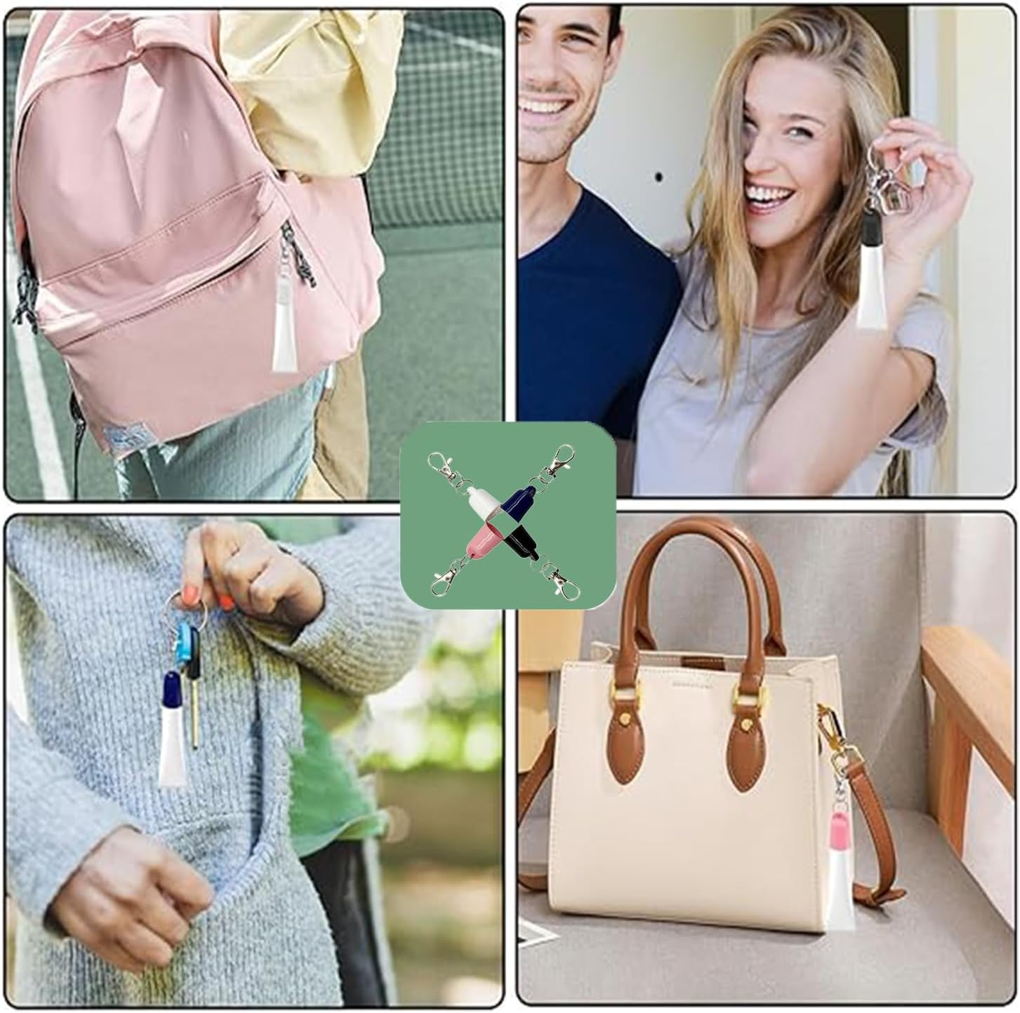 4 PSC Keychain Cap Compatible with 0.35 Oz Lip Balm Portable Holder Keychain Cap Compatible with Lip Repair Tubes (Colorful) image number 2