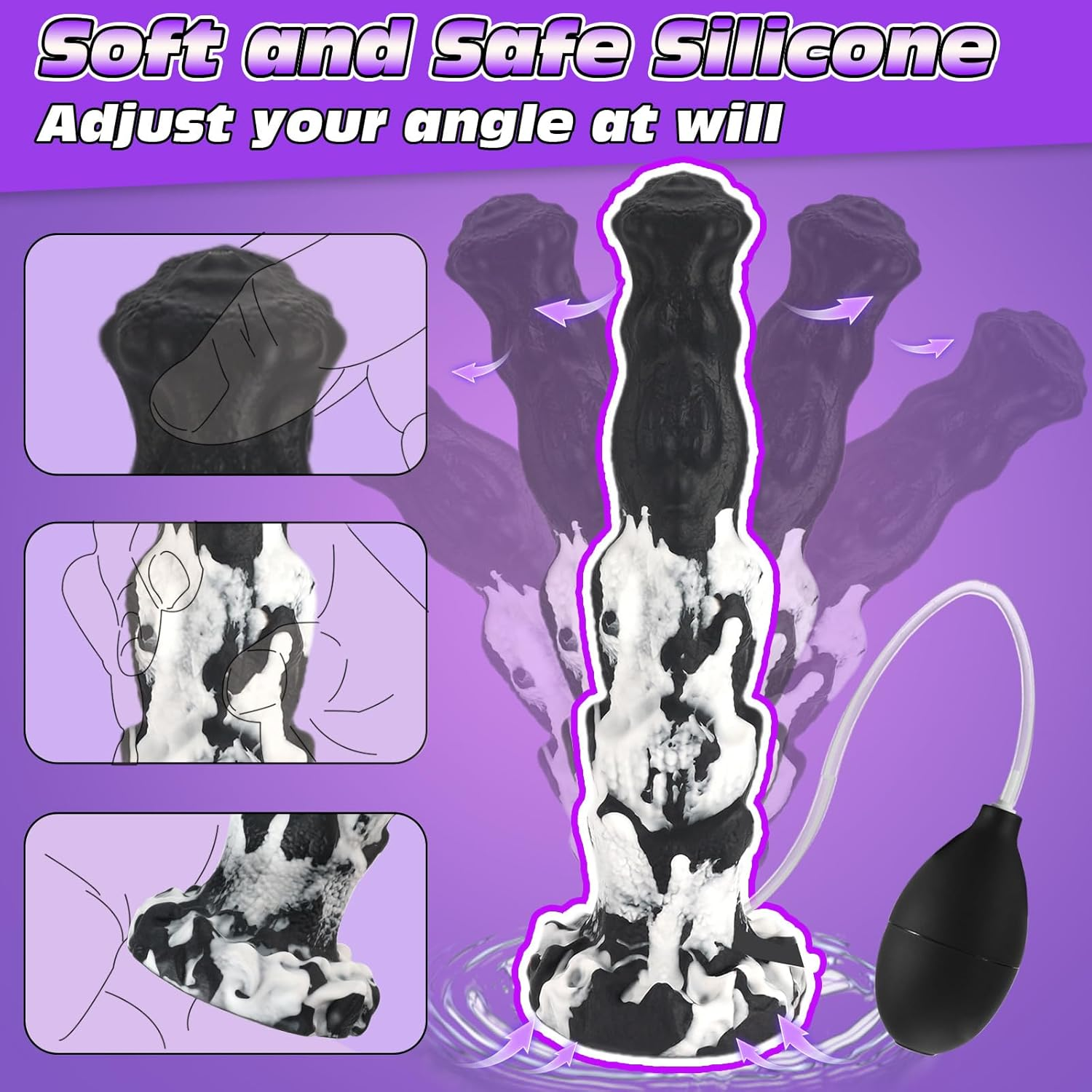 10-Inch Monster Dildo Squirting Sex Toy Horse Knot Dildo, the Irregular Penis, Stimulates Sensitive Points, Strong Suction Cup, Silicone Material, Easy to Clean for Women Men