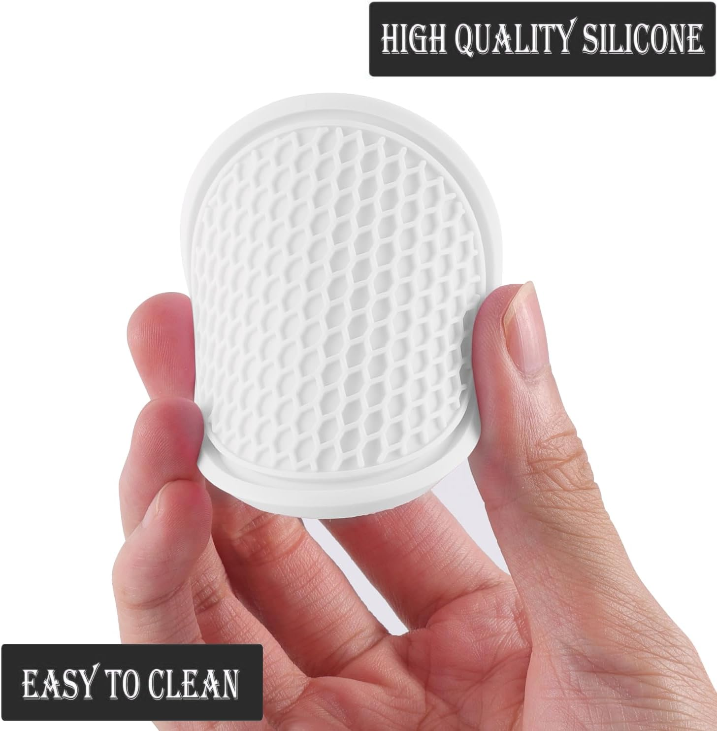 SINGARO Car Cup Coaster, 4PCS Universal Non-Slip Cup Holders Embedded in Ornaments Coaster, Car Interior Accessories, White image number 1