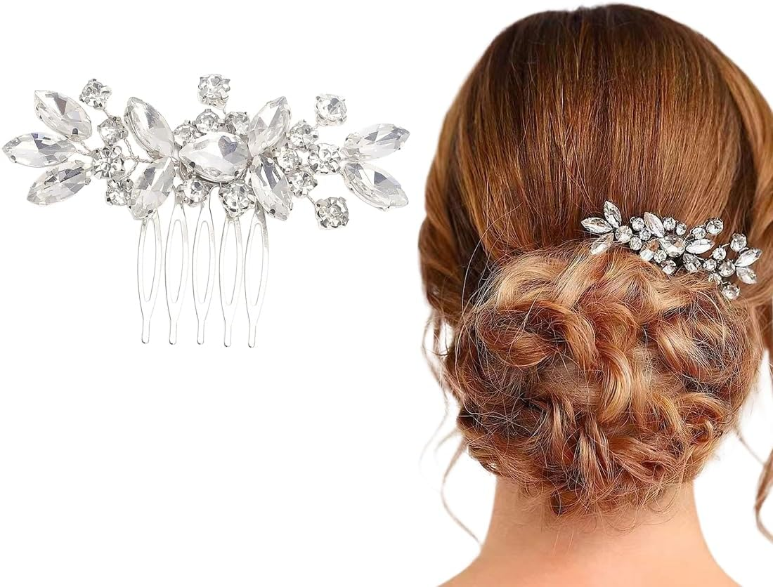 Bridal Wedding Hair Comb Crystal Hair Accessories, Crystal Bridal Headpiece, Bridal Hair Accessories for Women and Girls image number 3