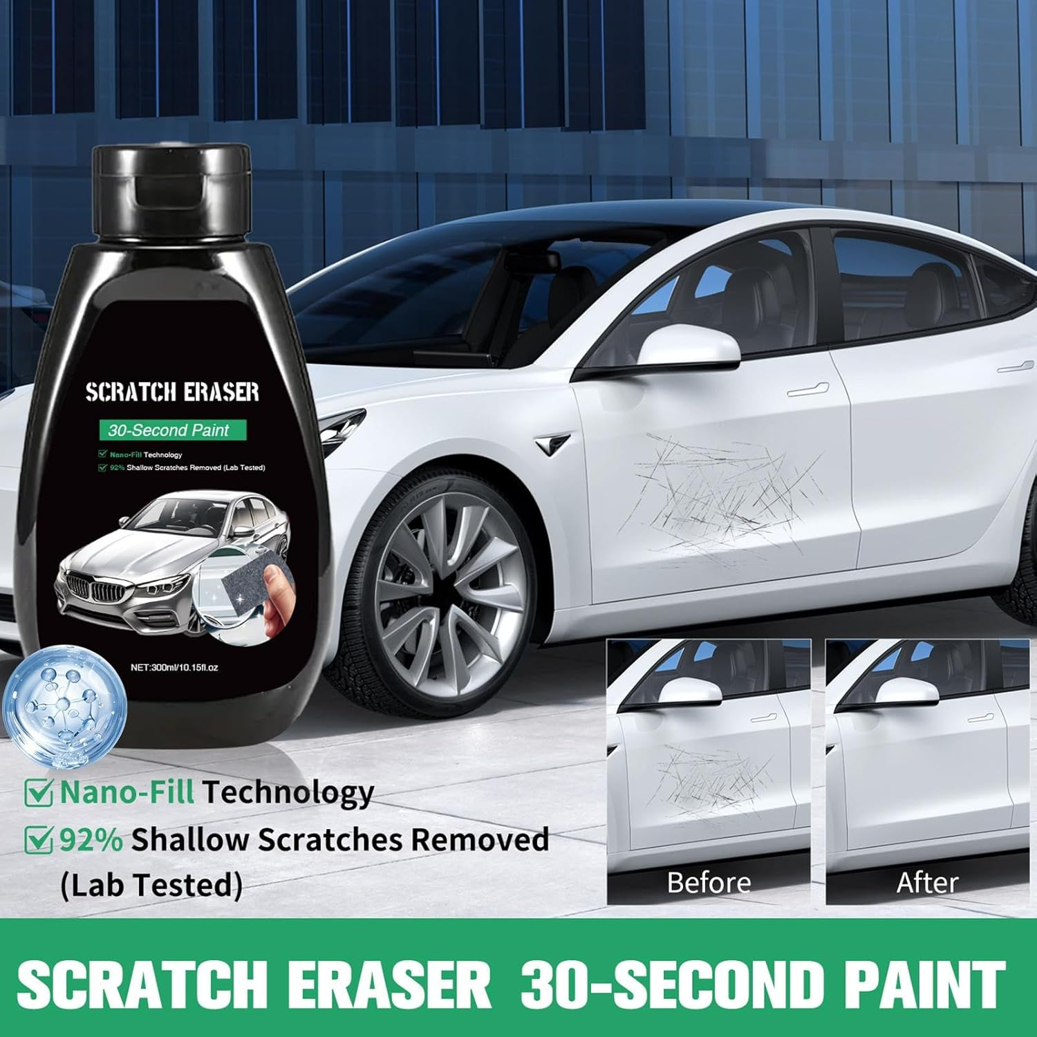 Polishing Compound for Car | Multifunctional Scratch Remover | 300Ml Portable Automotive Buffing Tool, Vehicle Cleaning Supplies for Trucks image number 6