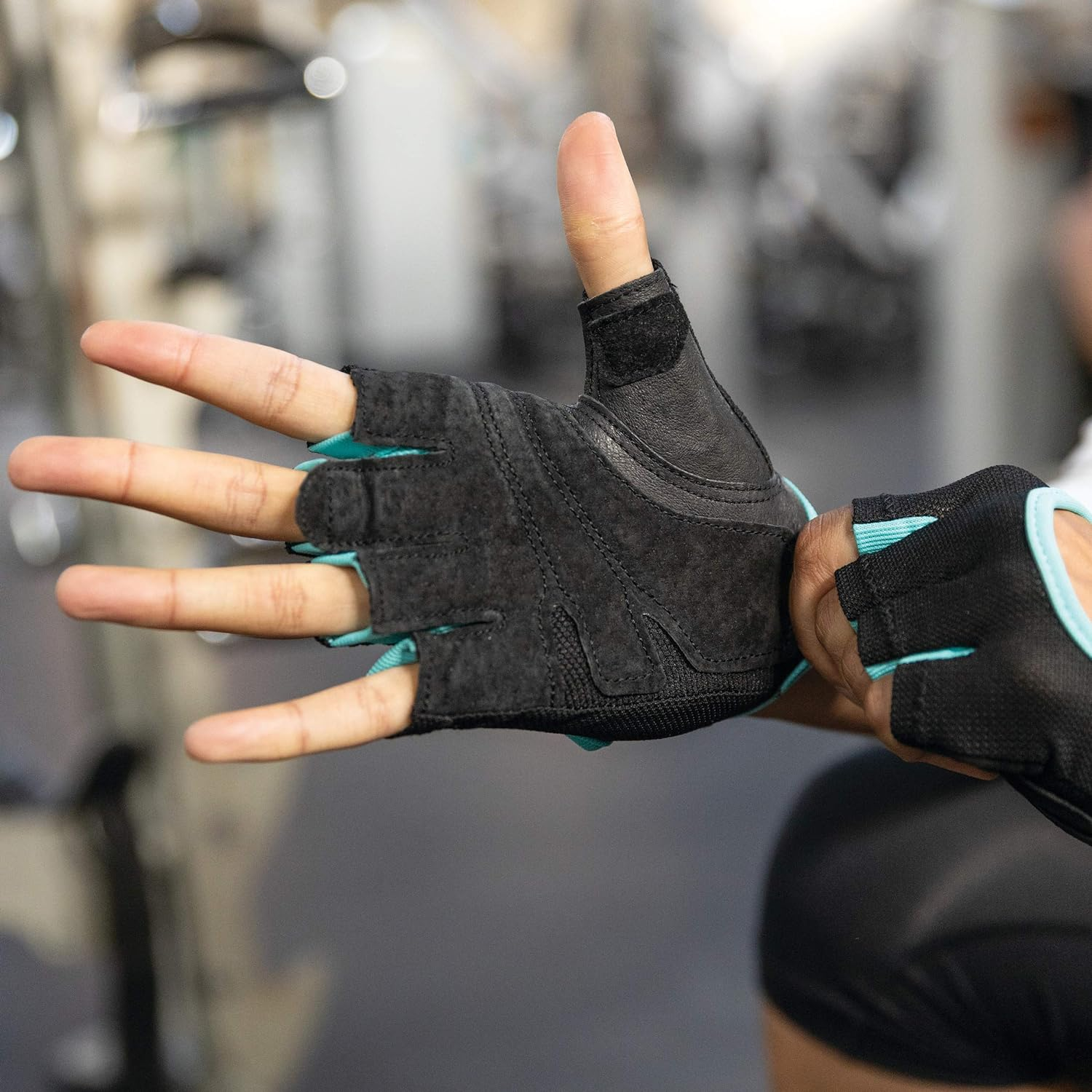 Harbinger Women'S Power Weightlifting Gloves with Stretchback Mesh and Leather Palm (1 Pair) image number 6