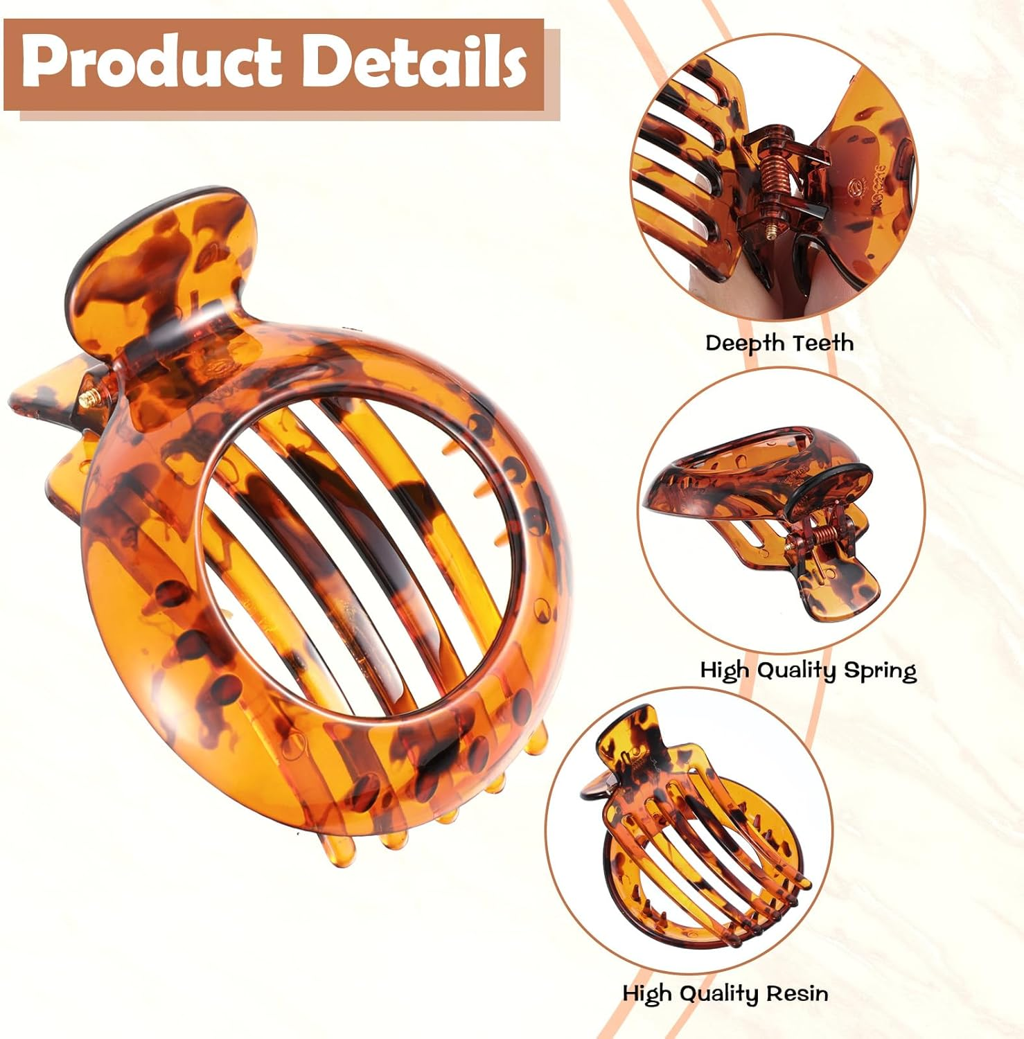 KFHENSOMR 2Pcs Small Hair Clip for Thin Hair Non-Slip Flat Hairs Claw Catch Jaw Clamp Resilient Spring Action Ideal for Everyday Accessory Clamps Hairs Accessories for Women image number 5