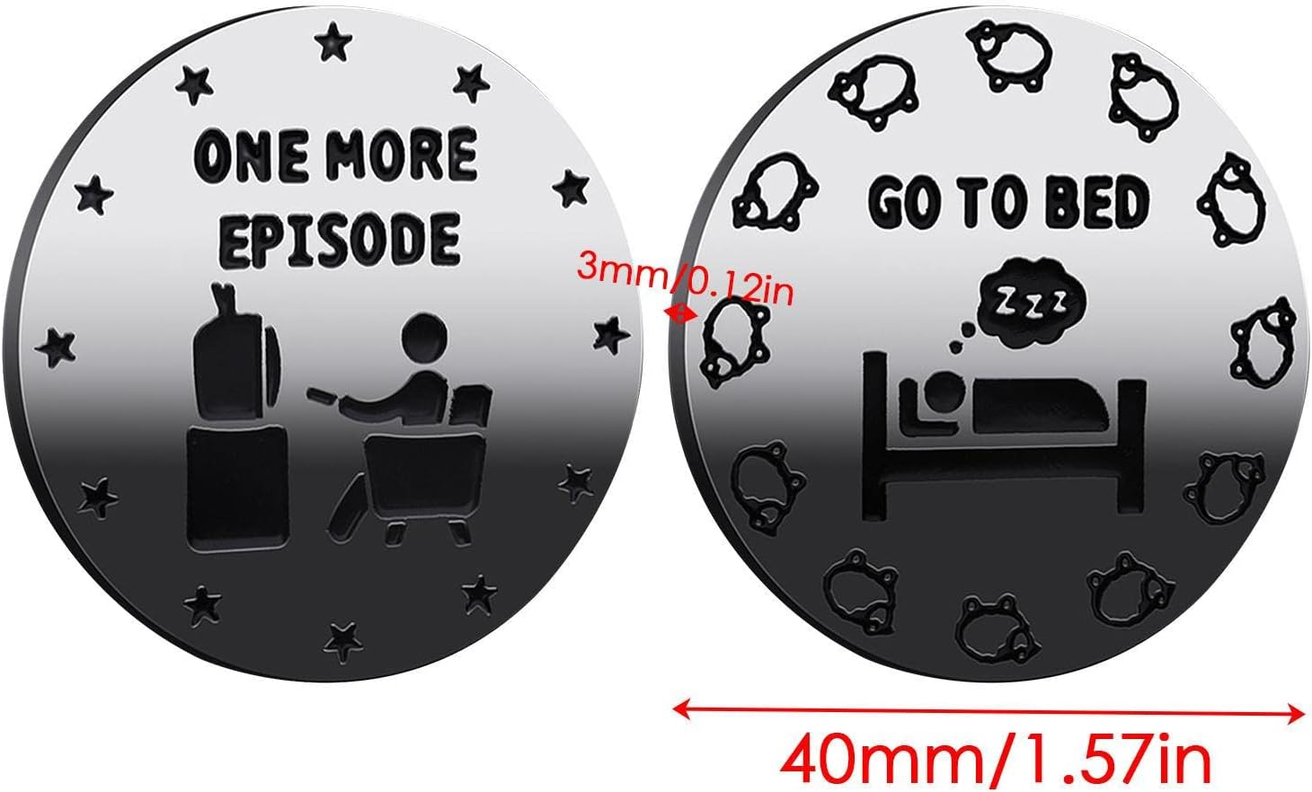 Gamer Decision Making Flip Coin, 1 More Game/Time for Bed Double Sided Coin, Flip Coin for Teens Boy Girl Gamer, Decision Maker image number 4