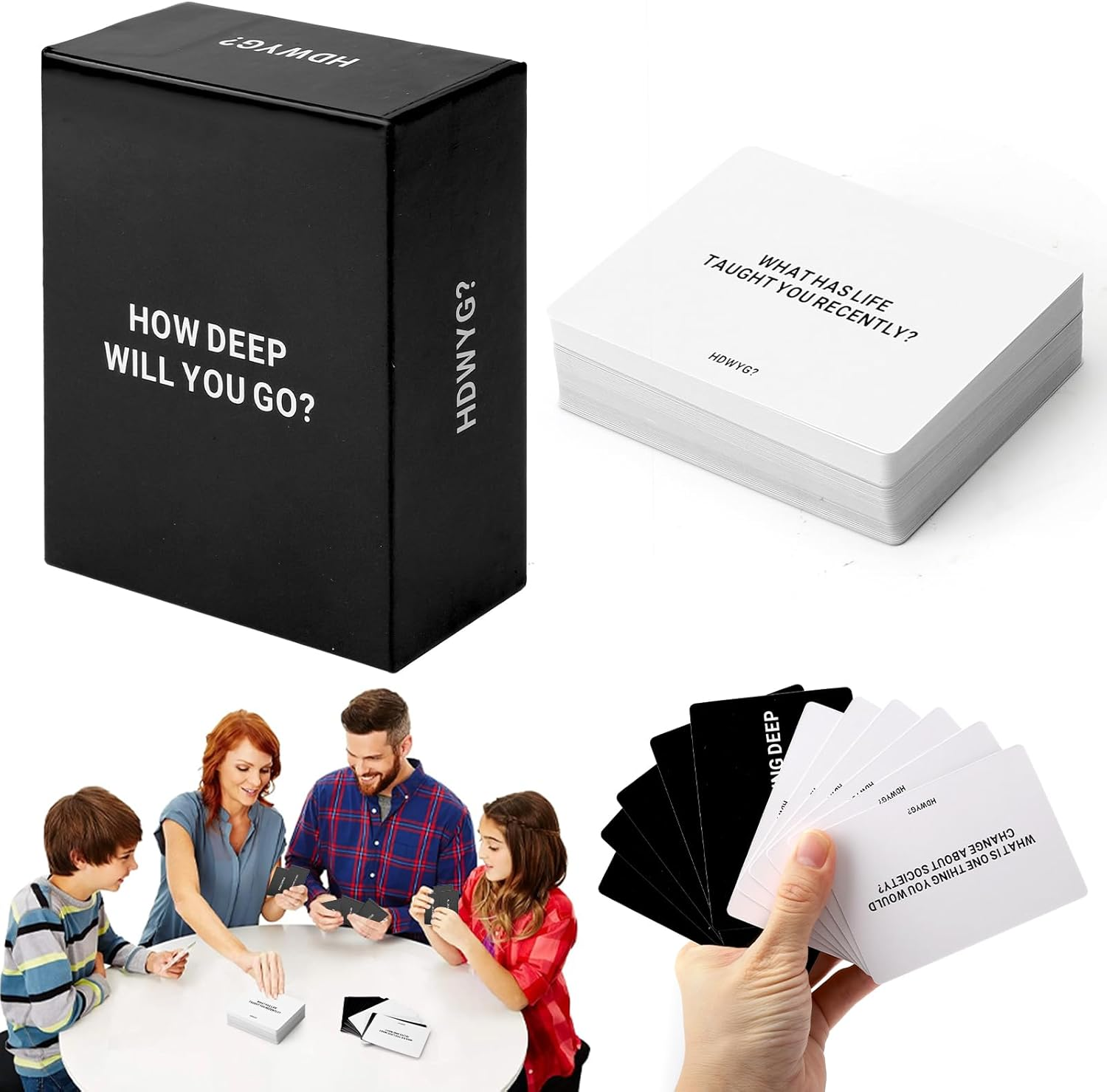 How Deep Will You Go Card Game the Game Card Games Deep Conversation Card Game Fun Family Party Card Game Funny Card Game Night Party Games for Adults image number 4
