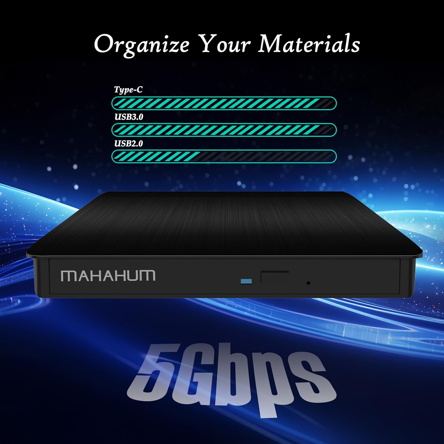 MAHAHUM External CD/DVD Drive for Laptop USB 3.0 & USB C CD Player Portable Ultra-Slim External DVD Drive Compatible with Laptop Desktop PC Mac OS Mac Macbook Pro/Air Windows 11/10/8/7 Linux（Black） image number 6