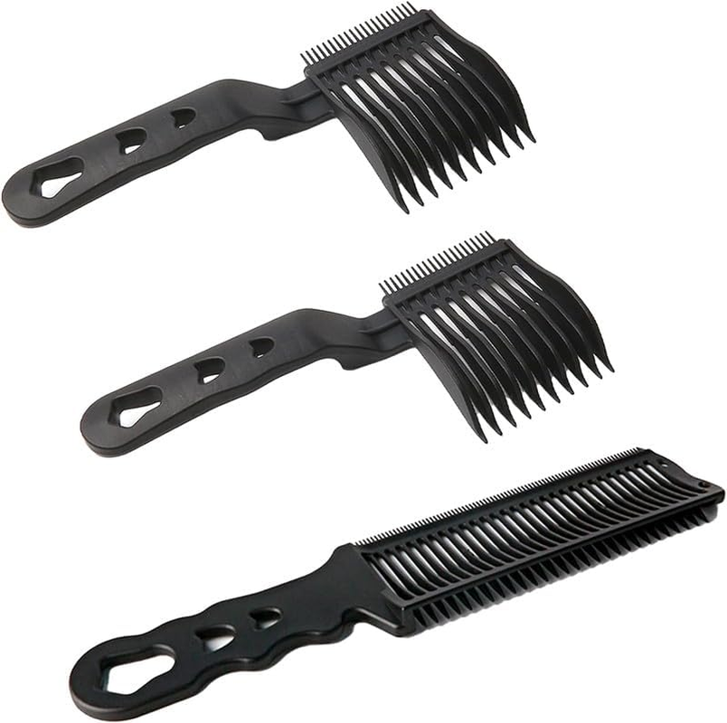 3Pcs Blend Hair Cutting Combs, Barber Fade Curved Positioning Cutting Combs, Barber Fade Comb Curved Positioning Flat Cutting Comb