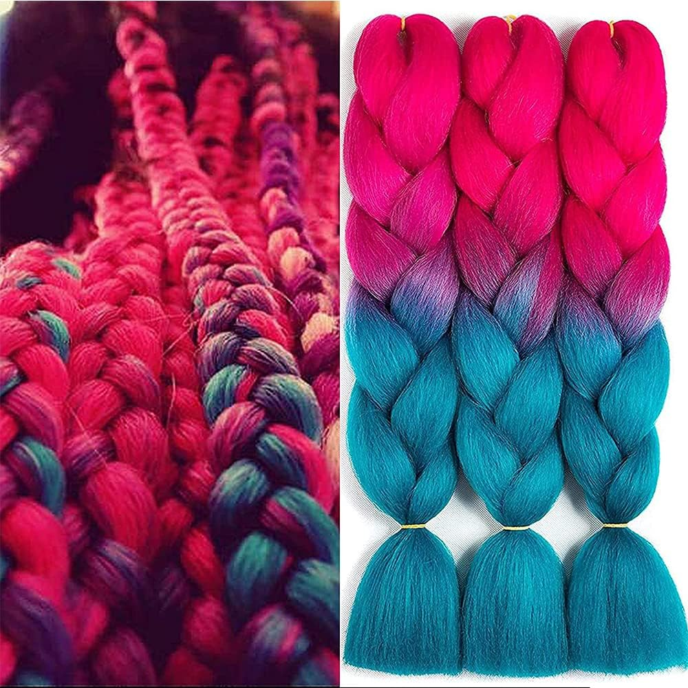 Kanekalon Jumbo Braiding Hair Extensions High Temperature Fiber Crochet Twist Braids 24Inch 3Pcs/Lot (B41) - 1B image number 2