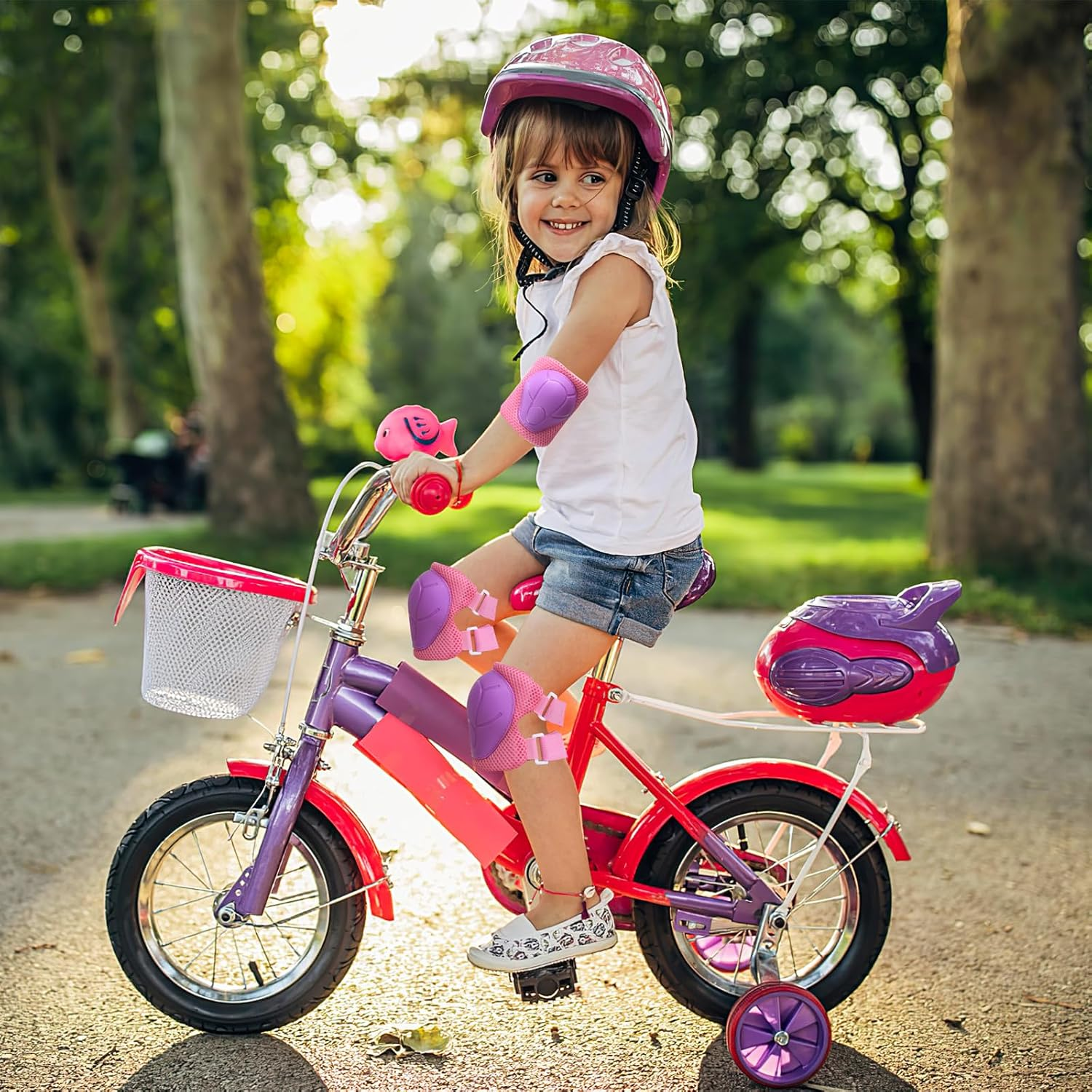 Kids Protective Gear, Knee Pads Elbow Pads with Wrist Guards for Roller Skating Cycling Skateboard Bike Scooter Rollerblade Safety Gear for Kids 2-7 Years Old image number 3