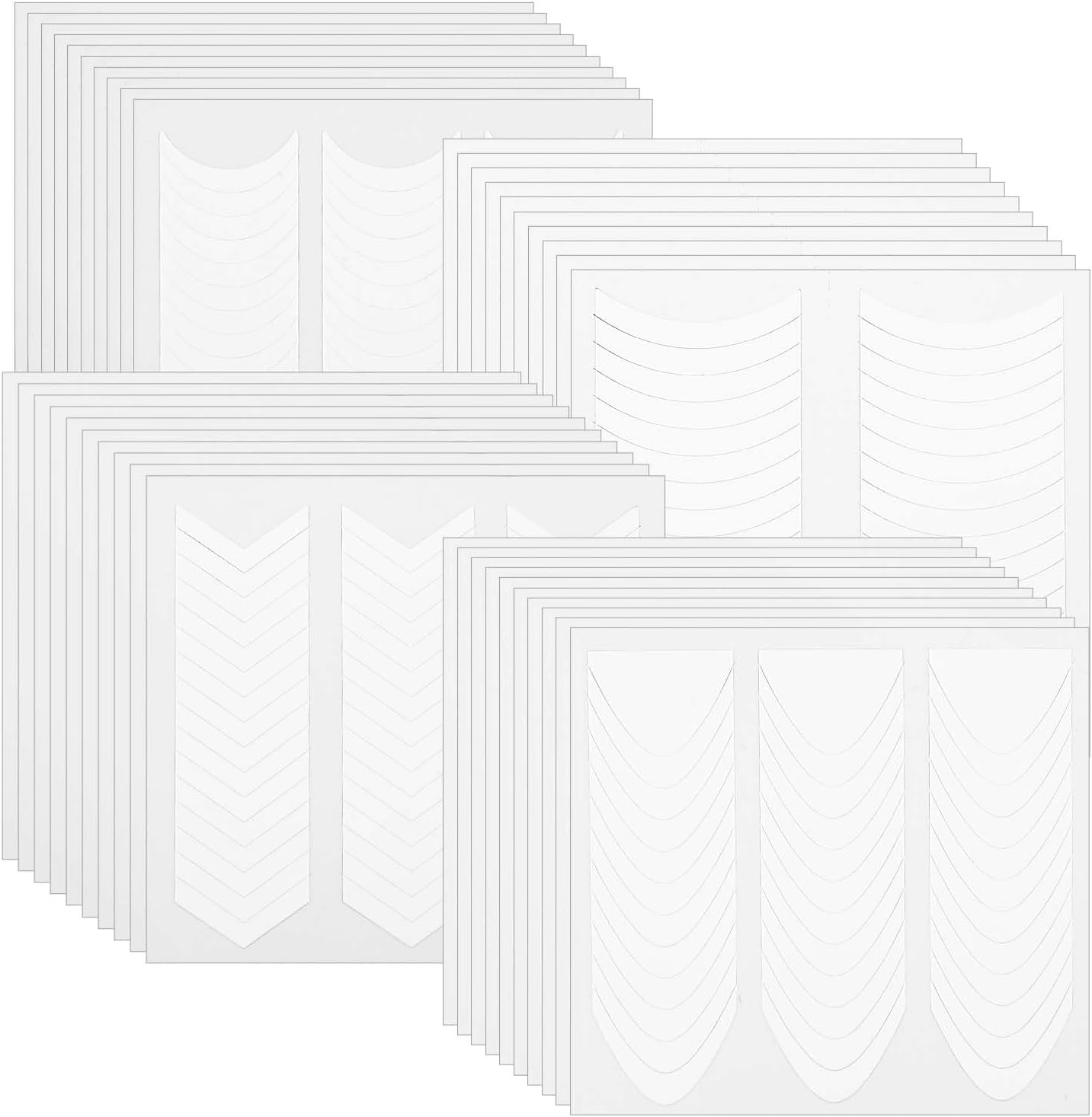 Oruola 40 Sheets 1620 French Tips Self-Adhesive Manicure Strips 4 Designs White French Tip Nails for Women Girls DIY Tools image number 3