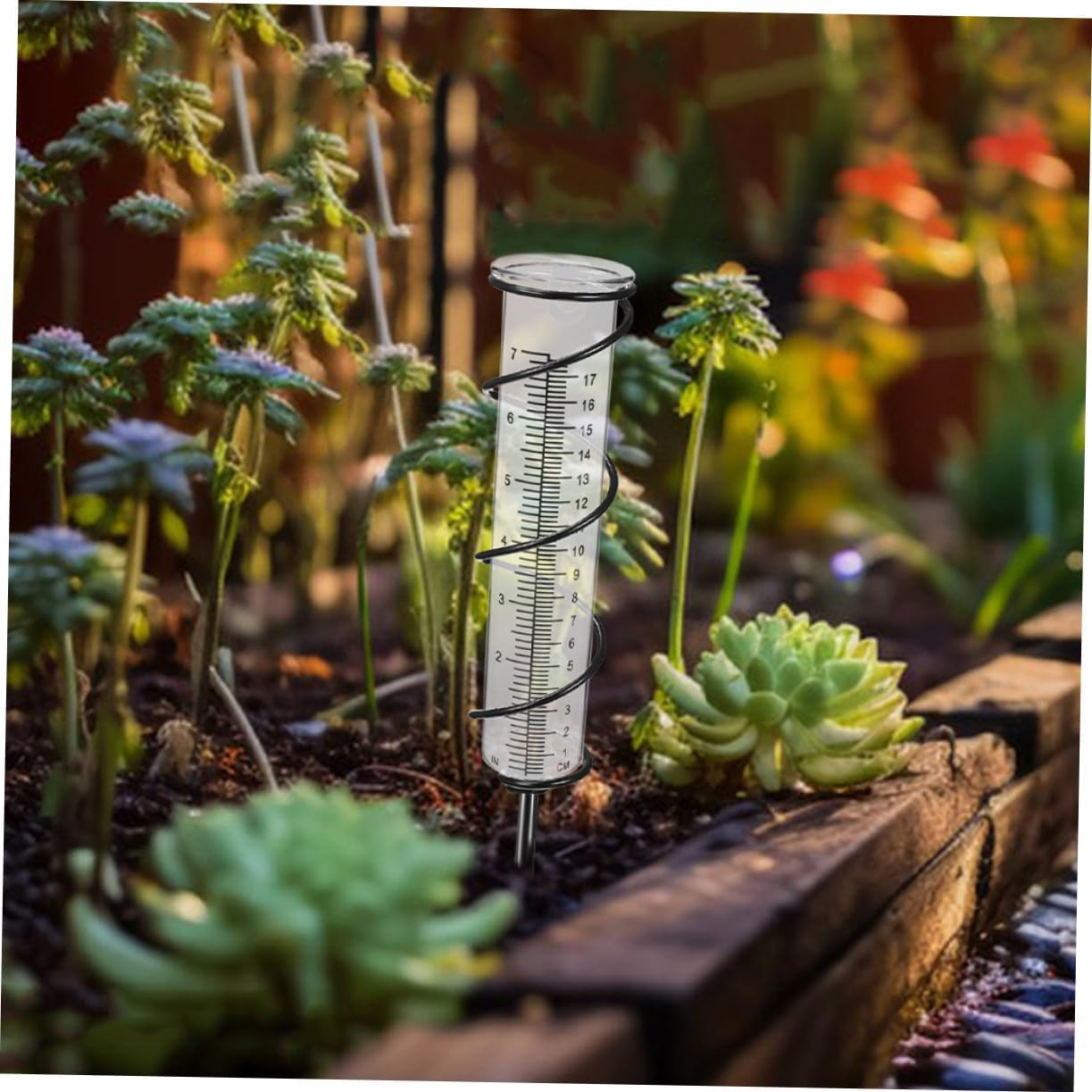 Angoily 2Pcs Clear Plastic Rain Gauge Tubes Lightweight Portable Rain Measuring Tube Replacement for Garden Home Water Level Monitoring Freeze Design image number 5