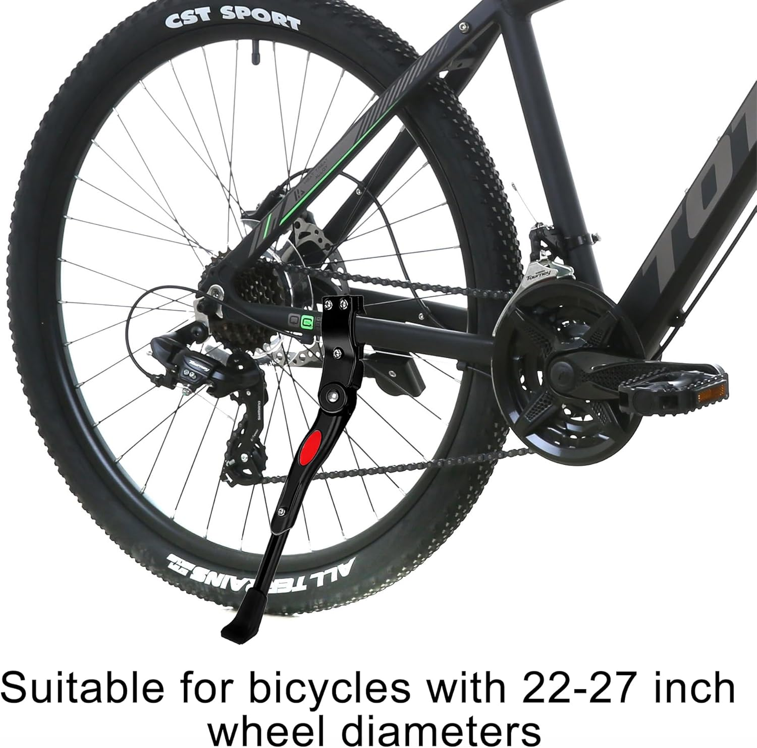 Shiwuyou Bicycle Stand 22-27 Inches, 4 Cm Height Adjustable Bicycle Stand, Universal Non-Slip Side Stand, Stable Bicycle Stand for Mountain Bike, Trekking Bike, City Bike, Commuter Bikes image number 1