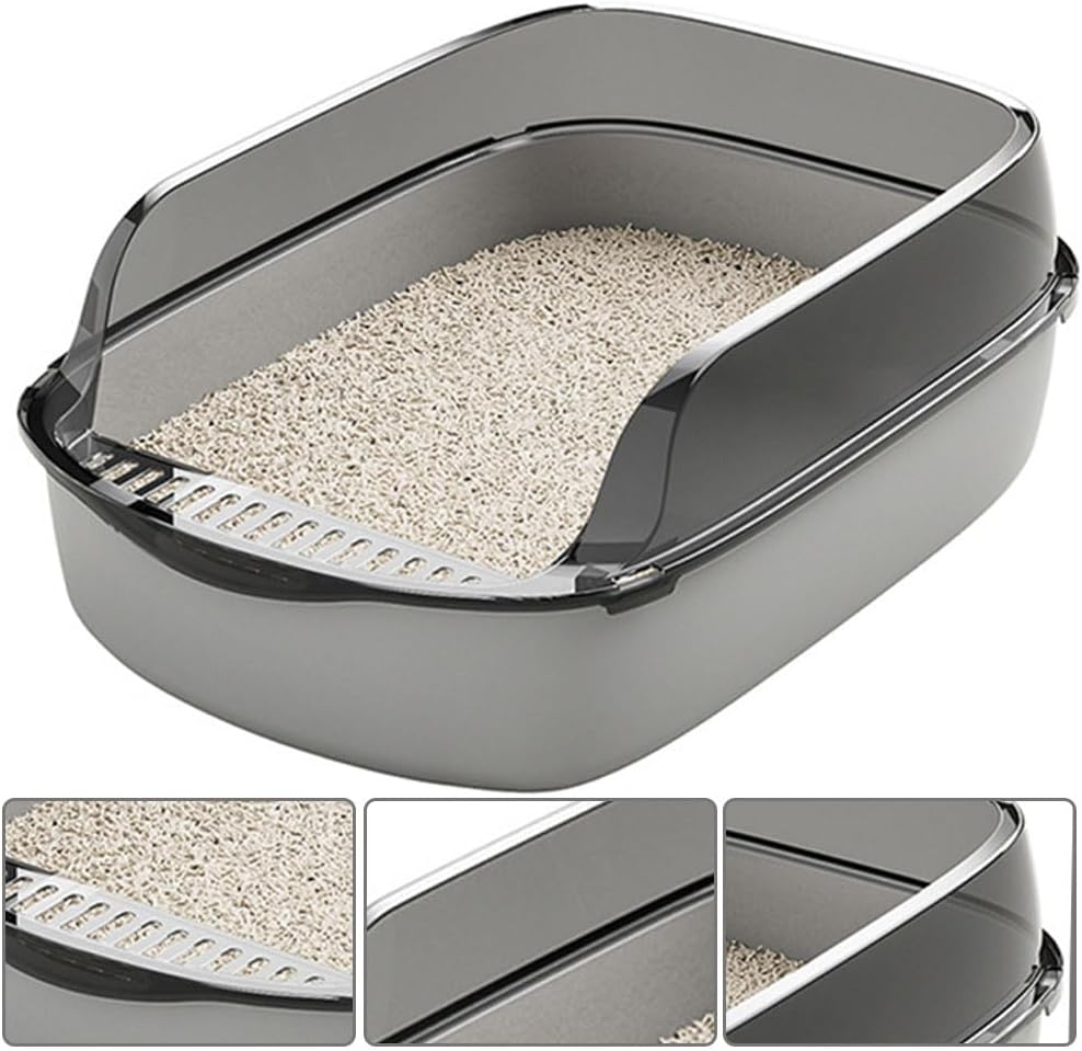 Open Top Cat Litter Box,Semi Enclosed Cat Toilets,Kitty Toilet Hood,Detachable Pet Litter Case,Large Litter Container,Pet Toilet with Litter Sifting Scoop image number 5