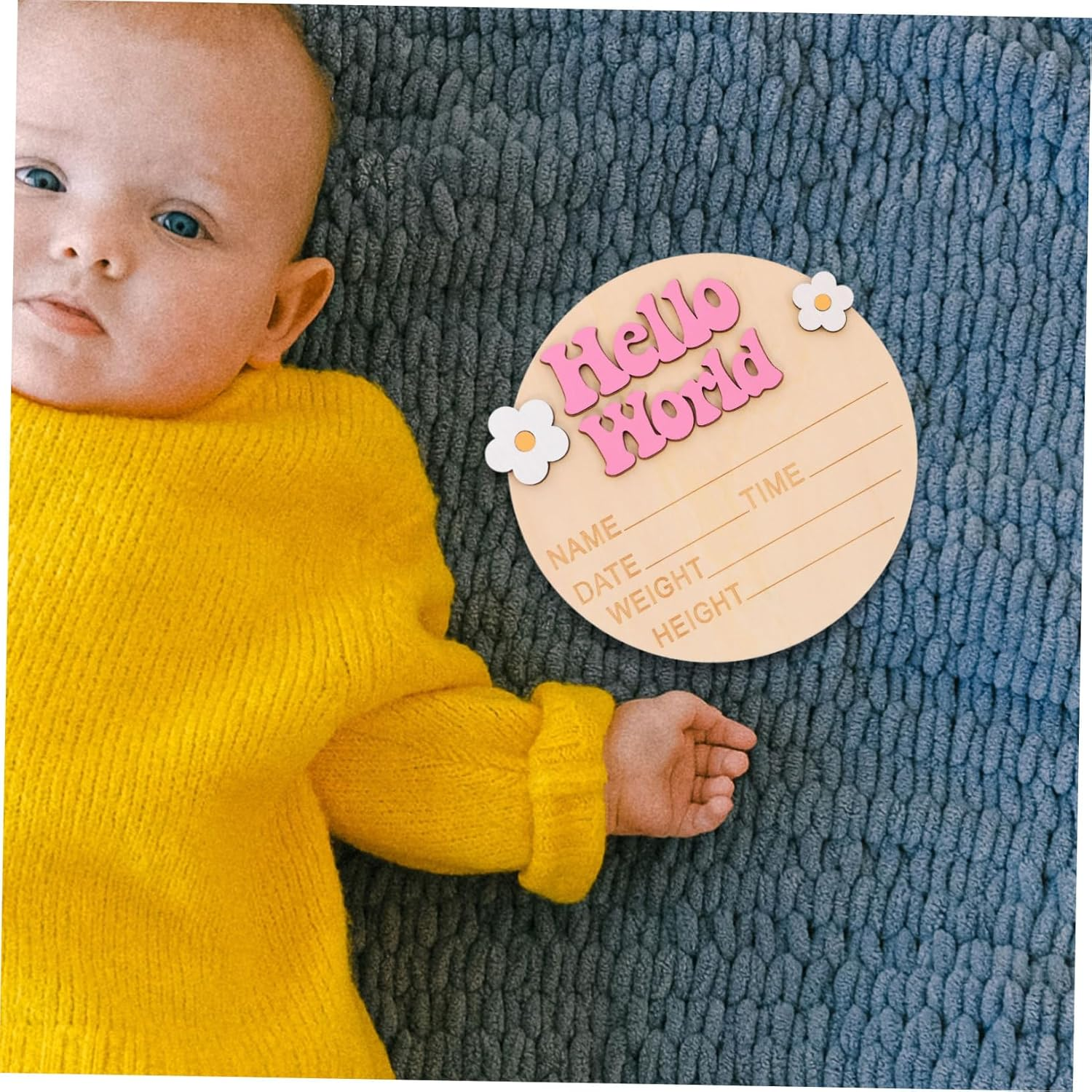 Abaodam Growth Commemorative Card Unisex Birth Announcement Sign Newborn Name Announcement Shower Decor - Multi image number 3