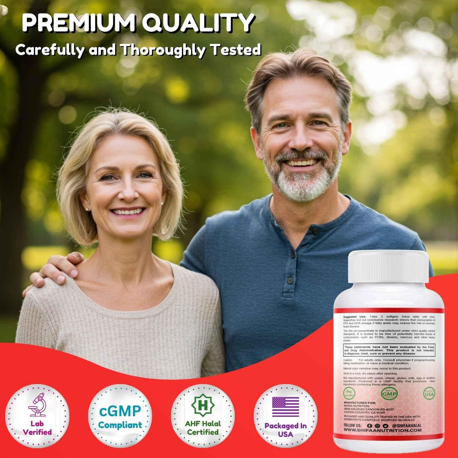 Halal Omega 3 Fish Oil Softgels by SHIFAA NUTRITION | 2000Mg per Serving with EPA & DHA | Heart, Cardiovascular, Nervous System & Brain Health | Body Fat Management | Halal Vitamins, 45 Servings image number 6