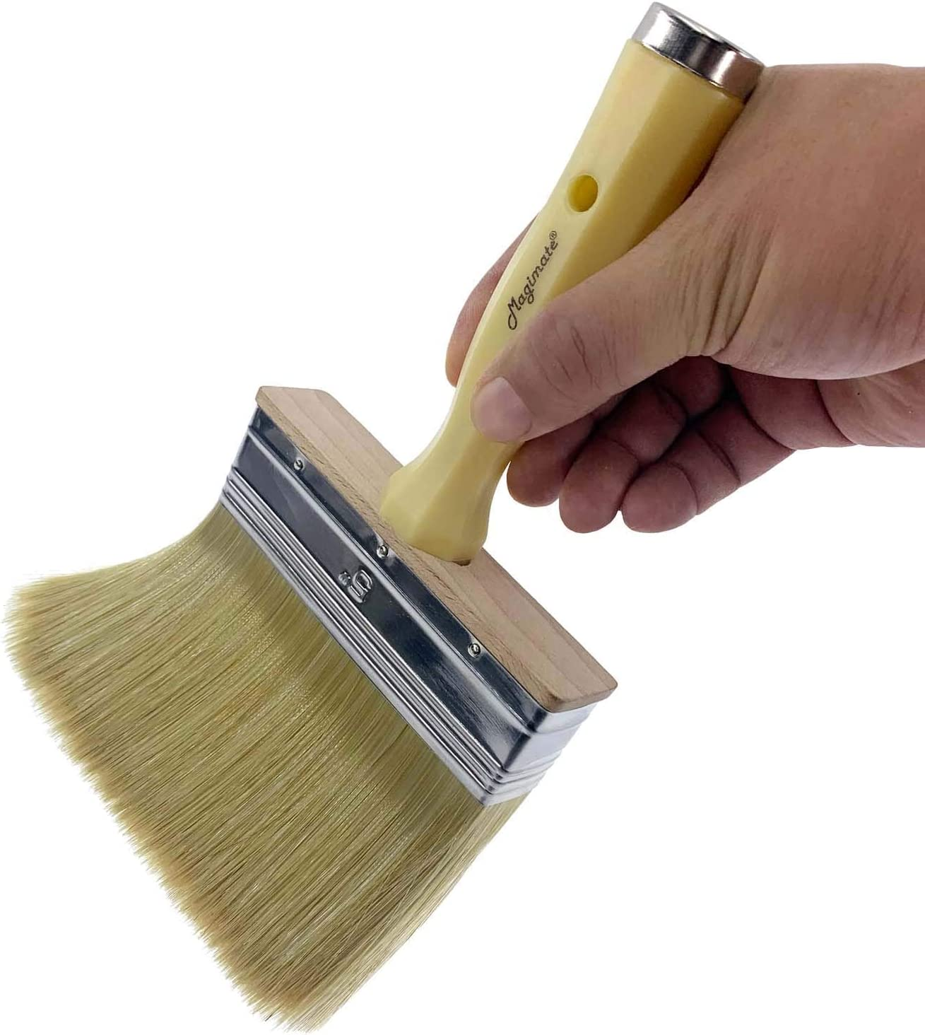 Magimate Deck Stain Brush 5-Inch Paint Brush, Medium Size for Quick Decking, Fence, Walls and Furniture Paint Application, Handle Threaded for Extension image number 2