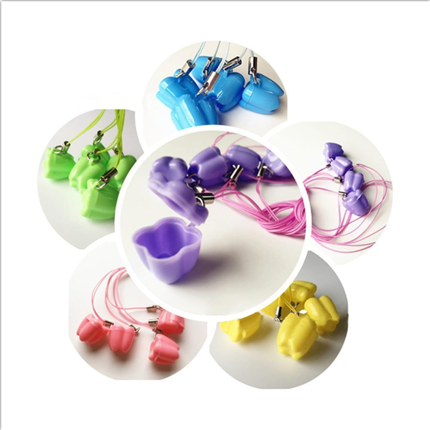 10 Pieces Lost Teeth Saver Necklace Organizer, Milk Teeth Storage Box Necklace Cute Fairy Baby Teeth Keepsake Holder Children Teeth save Box for Lost Teeth Storage Box (10Pcs) image number 2
