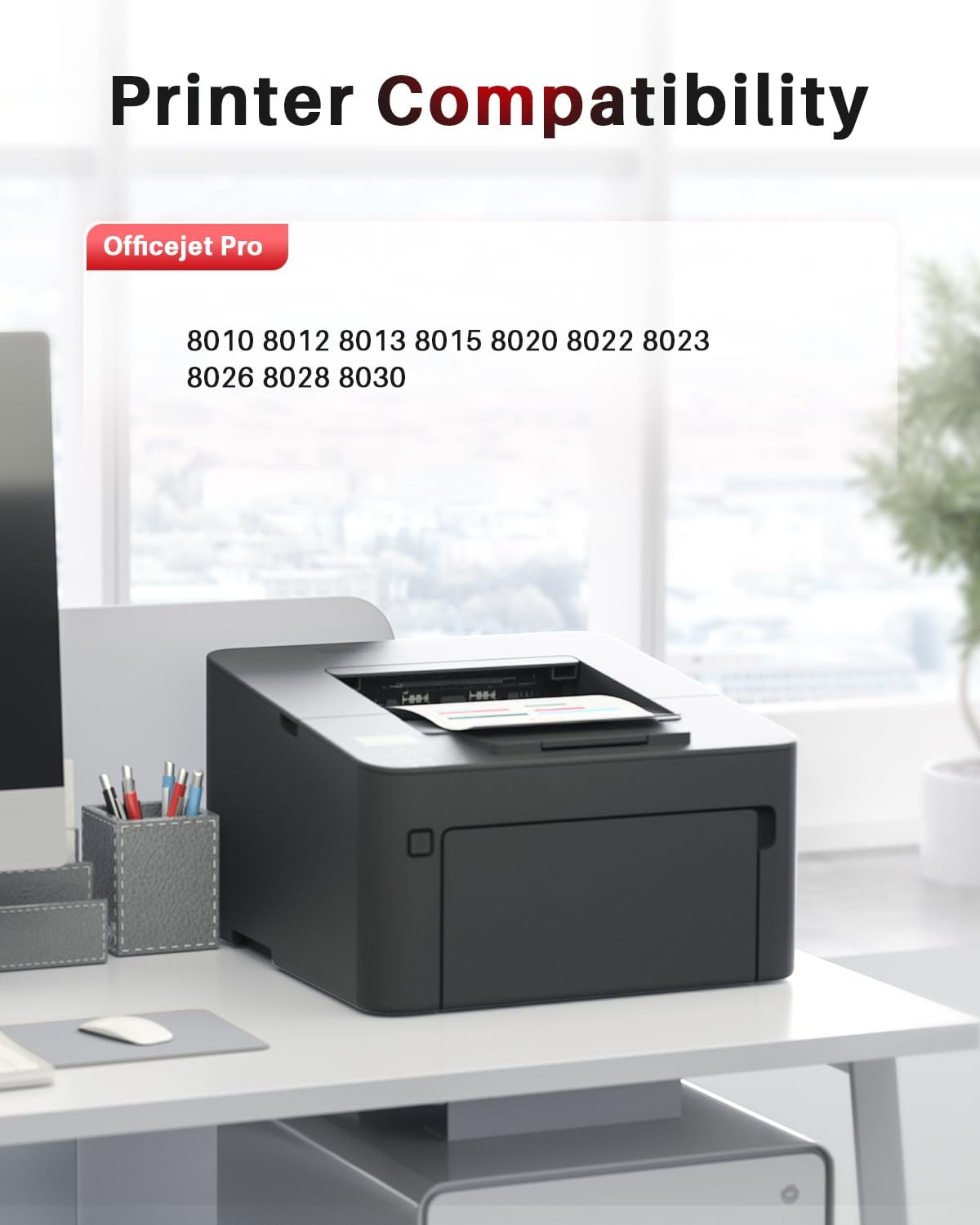 915XL Ink Cartridges Combo Pack Replacement Compatible for HP 915XL 915 XL Works with Officejet Pro 8010 8012 8018 8020 8022 8023 8026 8028 8030 Printer（Bk/C/M/Y，4 Pack） image number 2