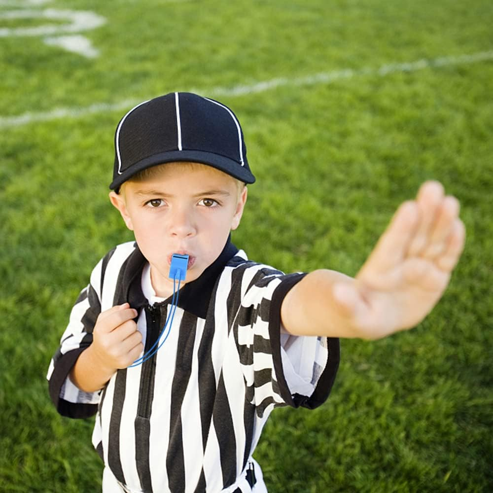 Vicloon Placstic Whistle, Referee Whistle, Whistles with Lanyards Sport Whistle Children'S Whistle for School Sports Training, Football, Security and Emergency Survival image number 5