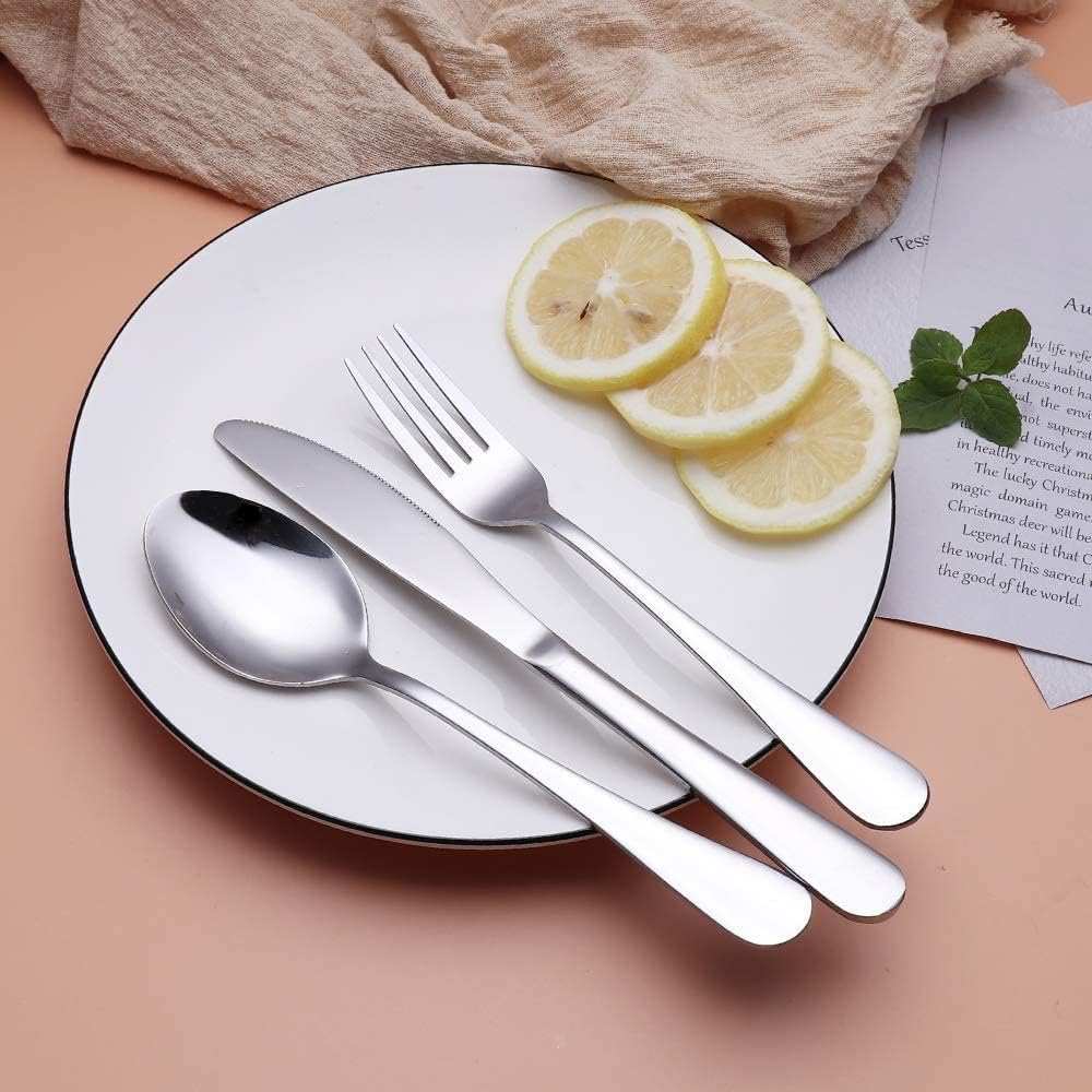 Travel Cutlery Set Portable Cutlery Set Camping Utensils Set Including Knife Fork Spoons Straws Chopsticks Cleaning Brush Reusable Stainless Steel Flatware Set (Sliver) - Rainbow image number 6