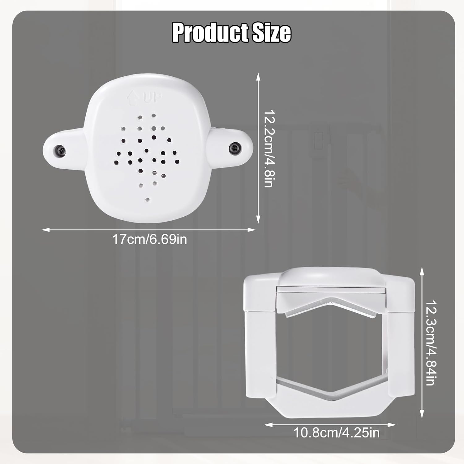 2Pcs Baby Gate Banister Adapter, Durable Stairway Gate Mounting Kit Practical Safety Stair Adapter Post Fitting Kit Suitable for Various Stair Handrails image number 2