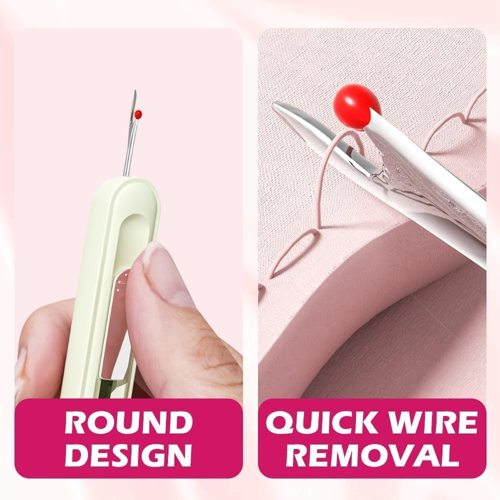 2 in 1 Needle Threader Seam Ripper, 2025 New Retractable Threader Plug-In Needle Threader, Thread Remover Tool for Hand Sewing, Knitting, Cross Stitch, Embroidery and Thread Removal (Purple) - 3Pcs image number 7