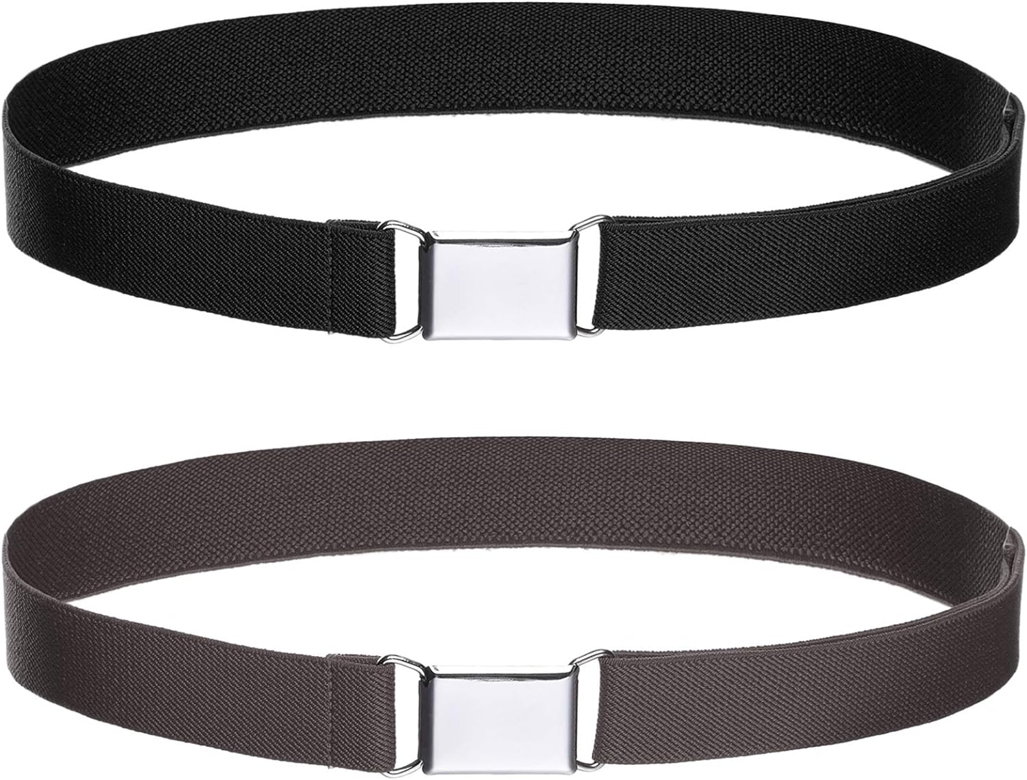 Toddler Kids Adjustable Buckle Belt - Elastic Child Silver Buckle Belts for Girls Boys by WELROG