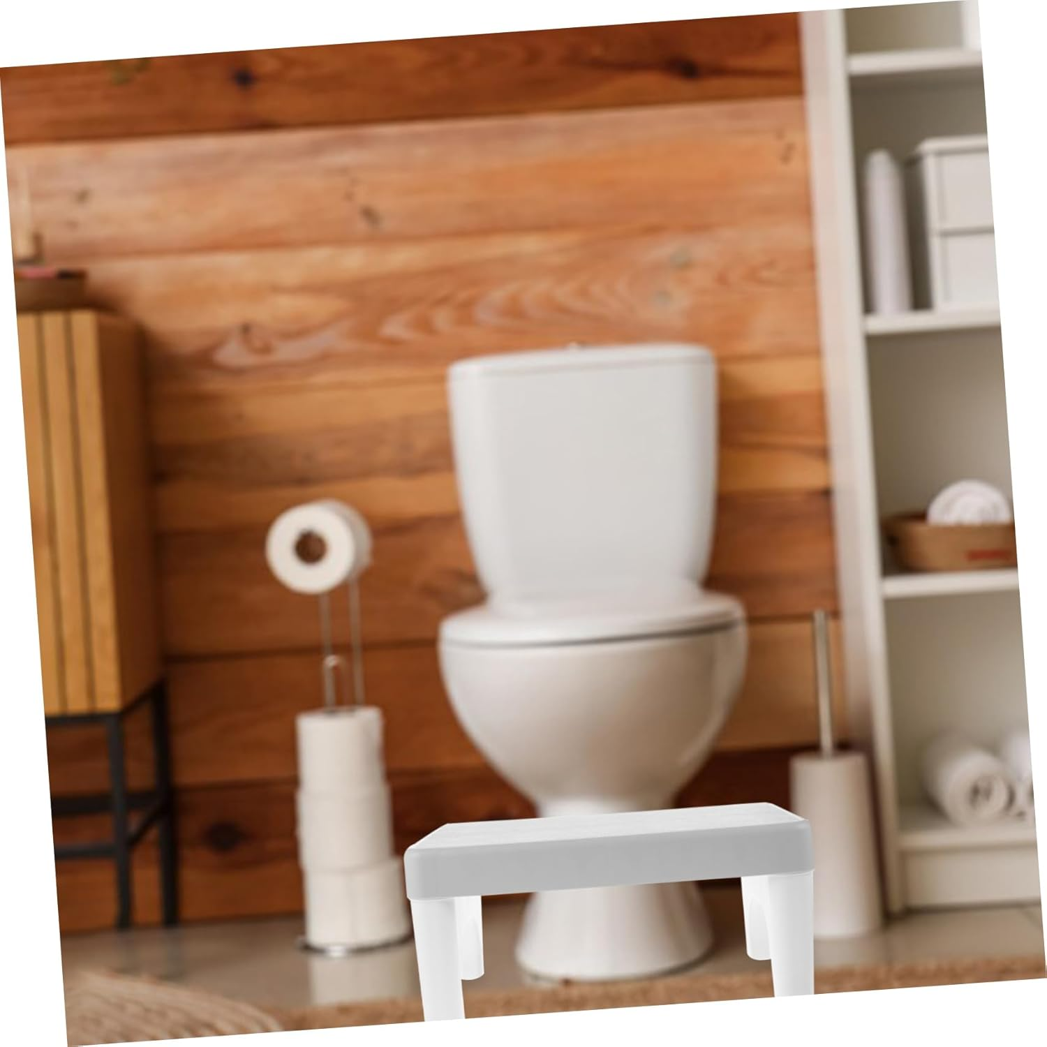 EXAOMBLE Bathroom Stool Step Stool for Boys and Girls Adults Foot Toilet Cubicle Legs Easy to Carry Space-Saving image number 4