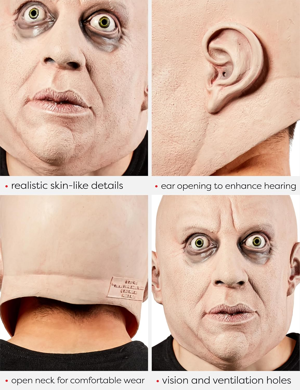 Uncle Fester Overhead Mask for Adults - Wednesday (Netflix) image number 3