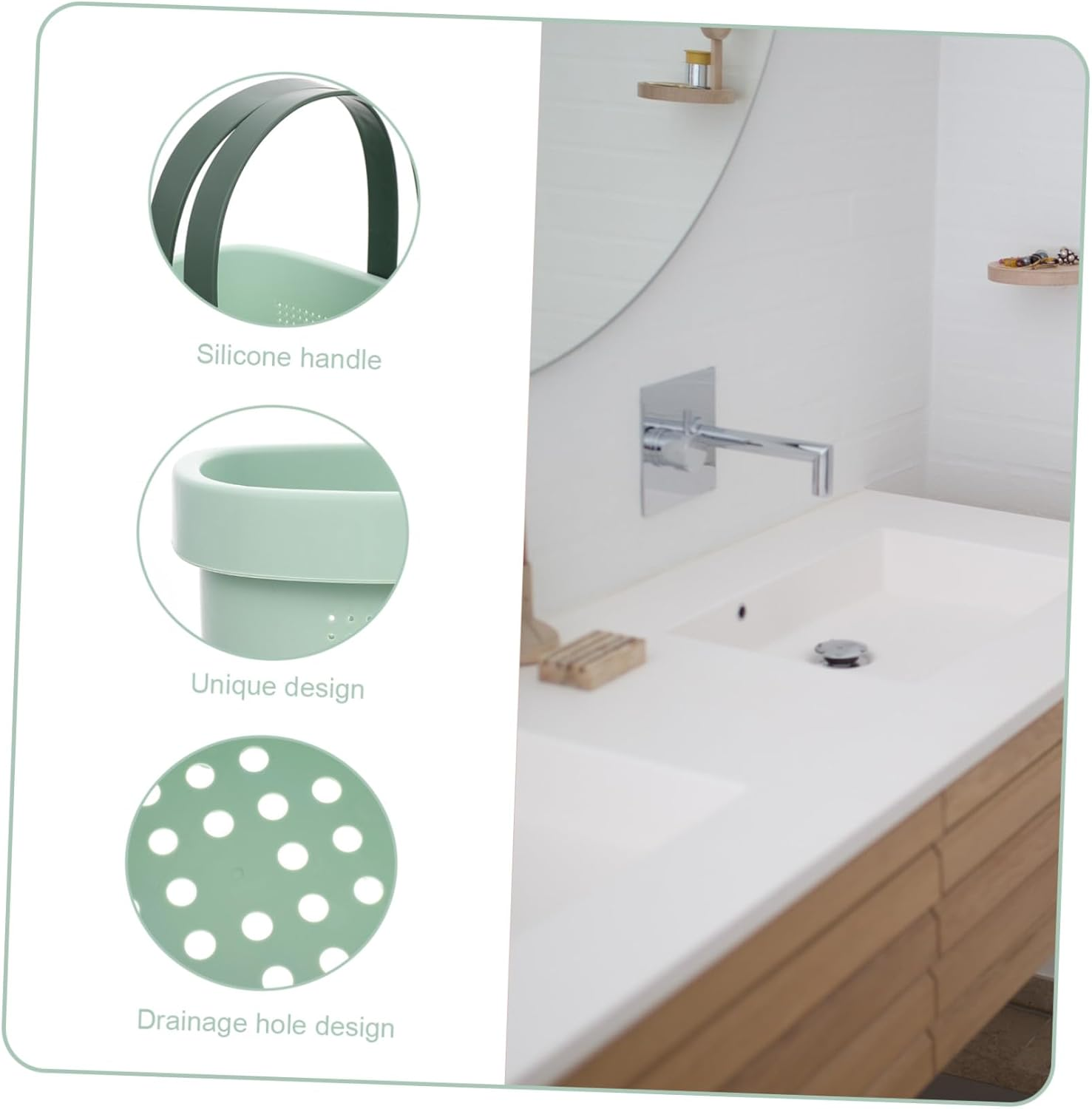 BESTYASH Toiletries Basket Double Handle Storage Bin for Bathroom Pantry Collapsible Washing Basket Organizer for Daily Necessities image number 1