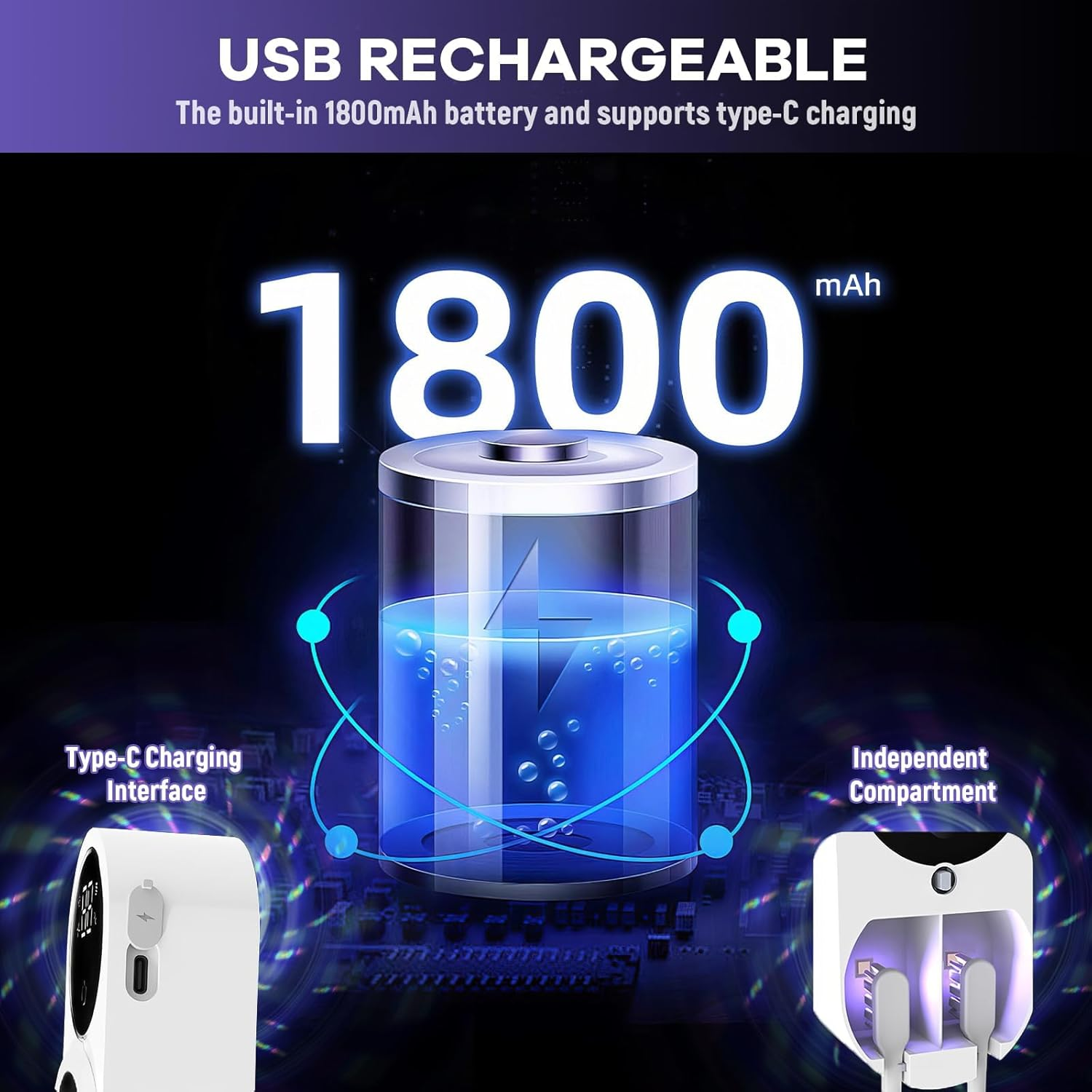 Wall-Mounted Toothbrush Holder with 2 Slots - No Drill Inductance Cleaner Case for Electric/Manual Toothbrushes,Bathroom Toothbrush Organizer with Waterproof & Space-Saving Design (White) image number 3